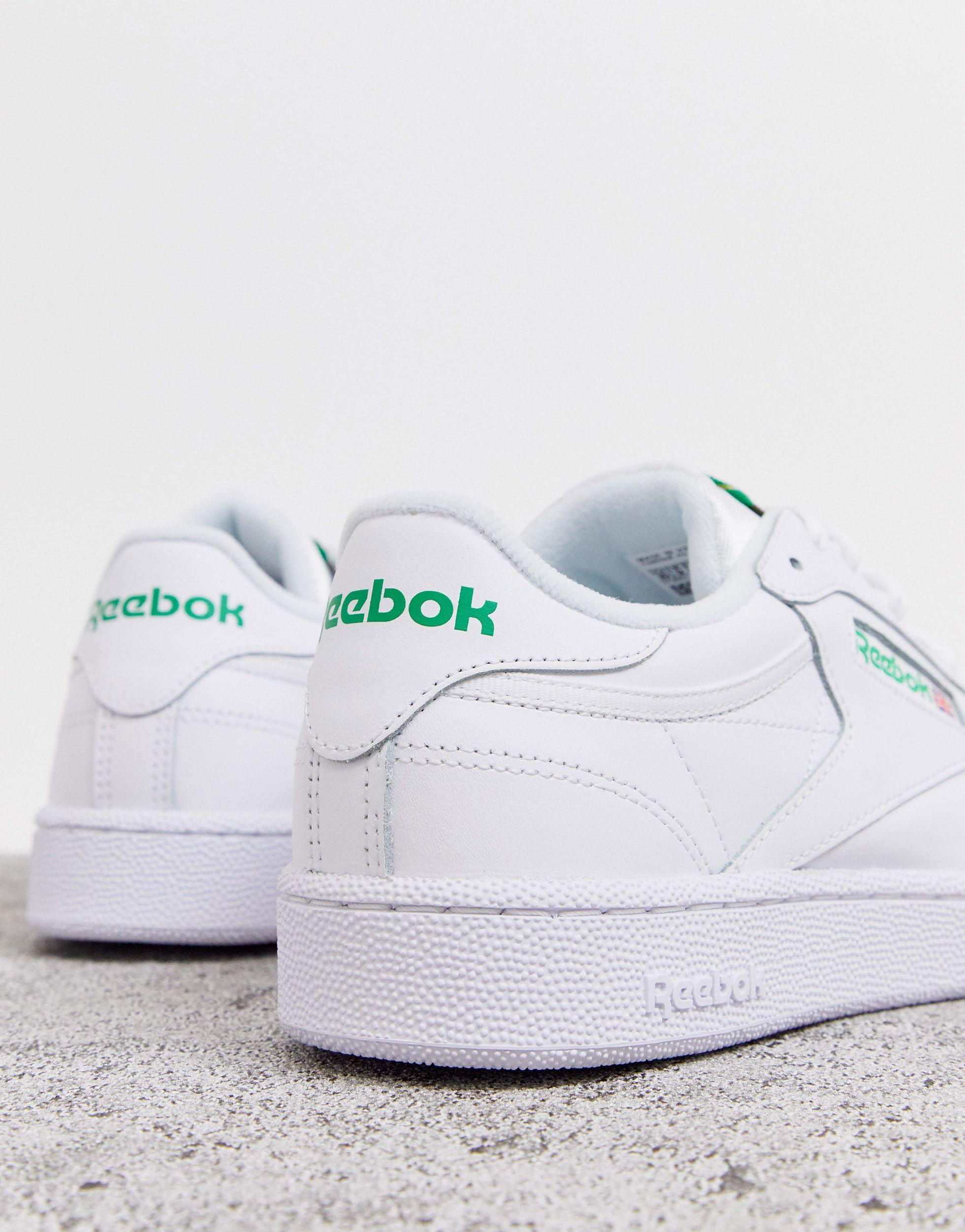 Reebok Leather Classics Club C Sneaker in White/Green (White) for Men -  Save 68% | Lyst