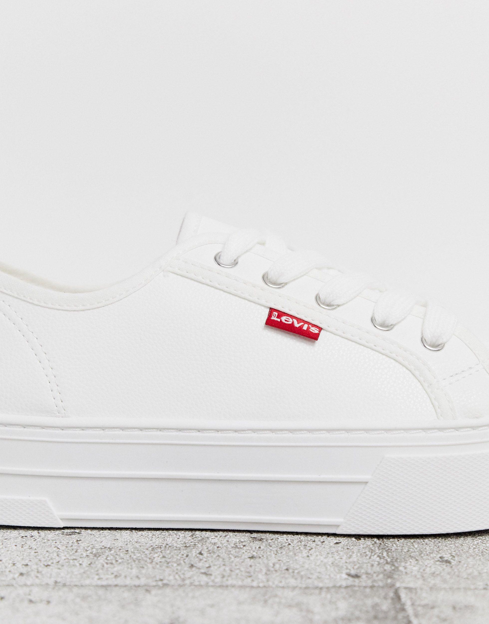 levi white platform trainers