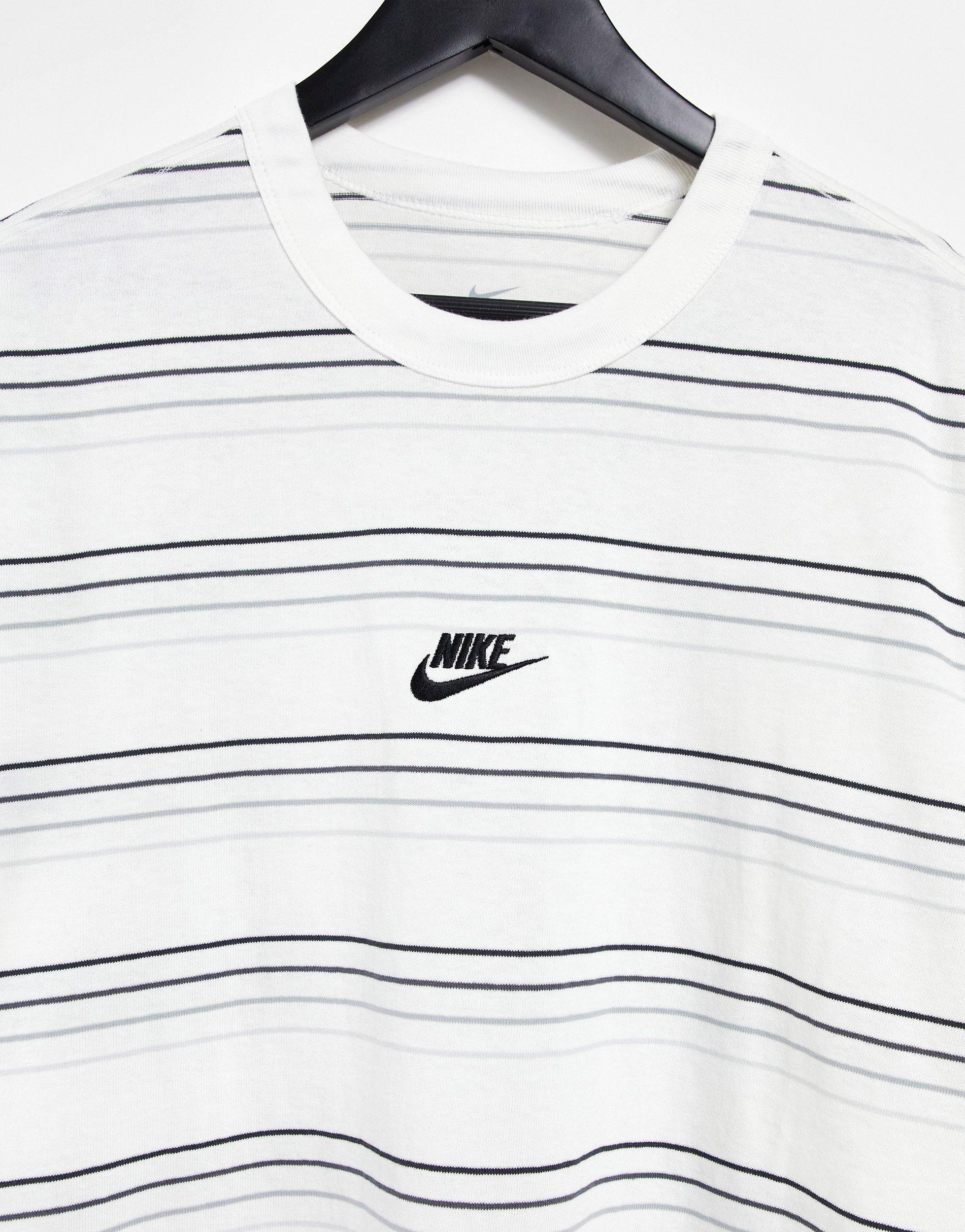 Nike Premium Essential Oversized Stripe T-shirt in White for Men | Lyst