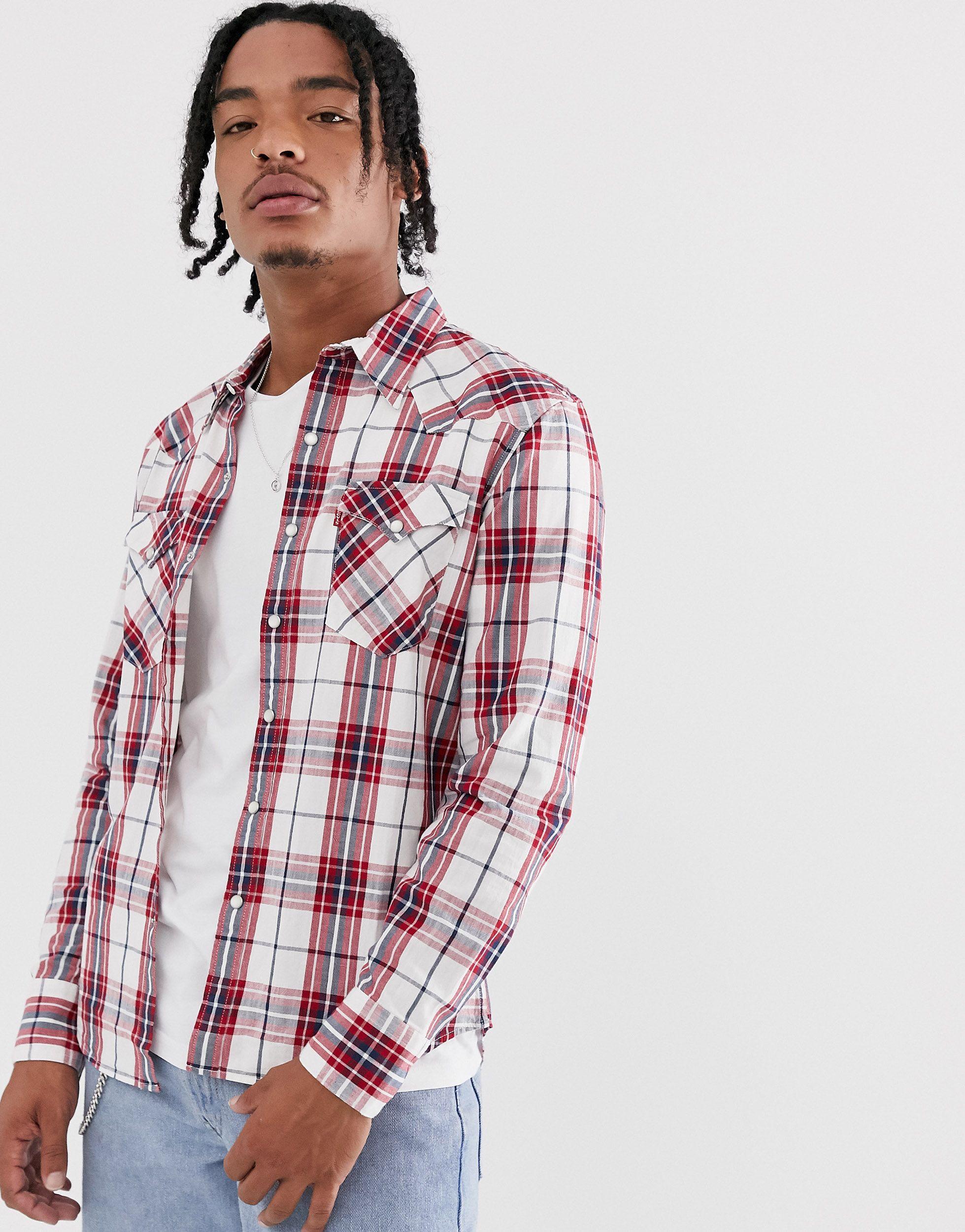 Levi's Barstow Western Long Sleeve Check Shirt in Red for Men | Lyst UK