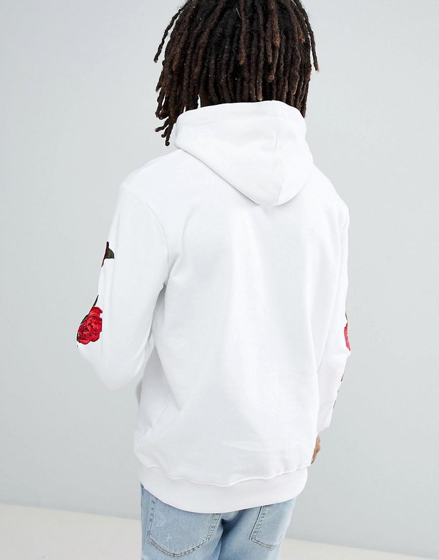 Criminal Damage Hoodie In White With Roses for Men | Lyst