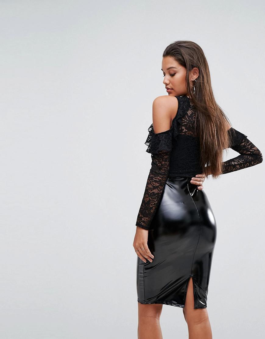lipsy lace top 2 in 1 pleated skirt midi dress