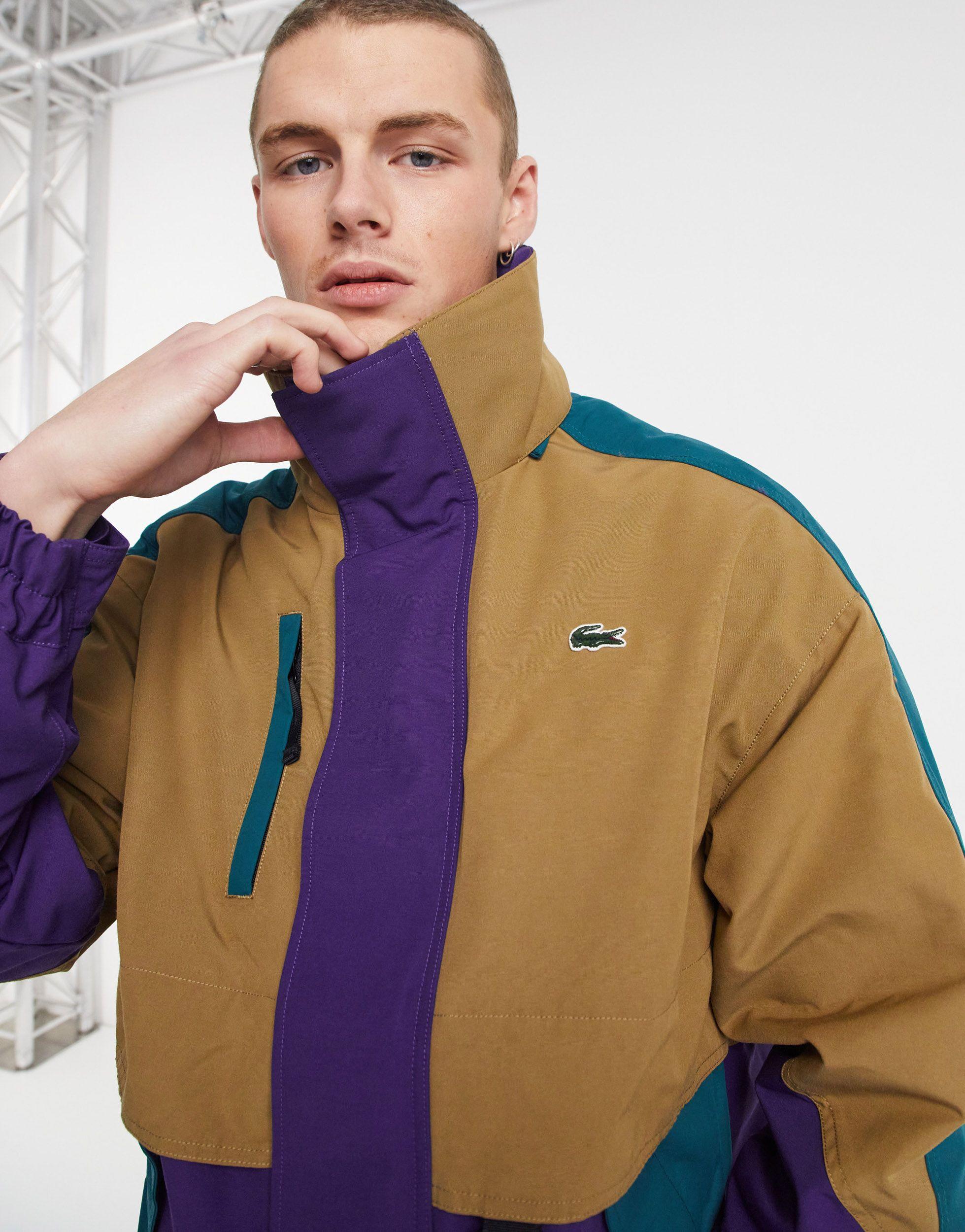 Lacoste Live 90s Style Colourblock Parka in Green for Men | Lyst