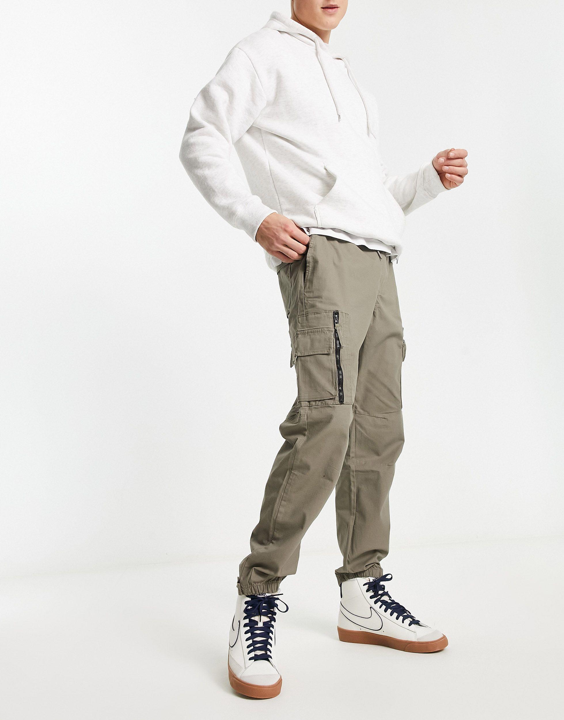 Pantalon cargo en tissu ripstop avec poches contrastantes - kaki Pull&Bear  pour homme en coloris Blanc | Lyst