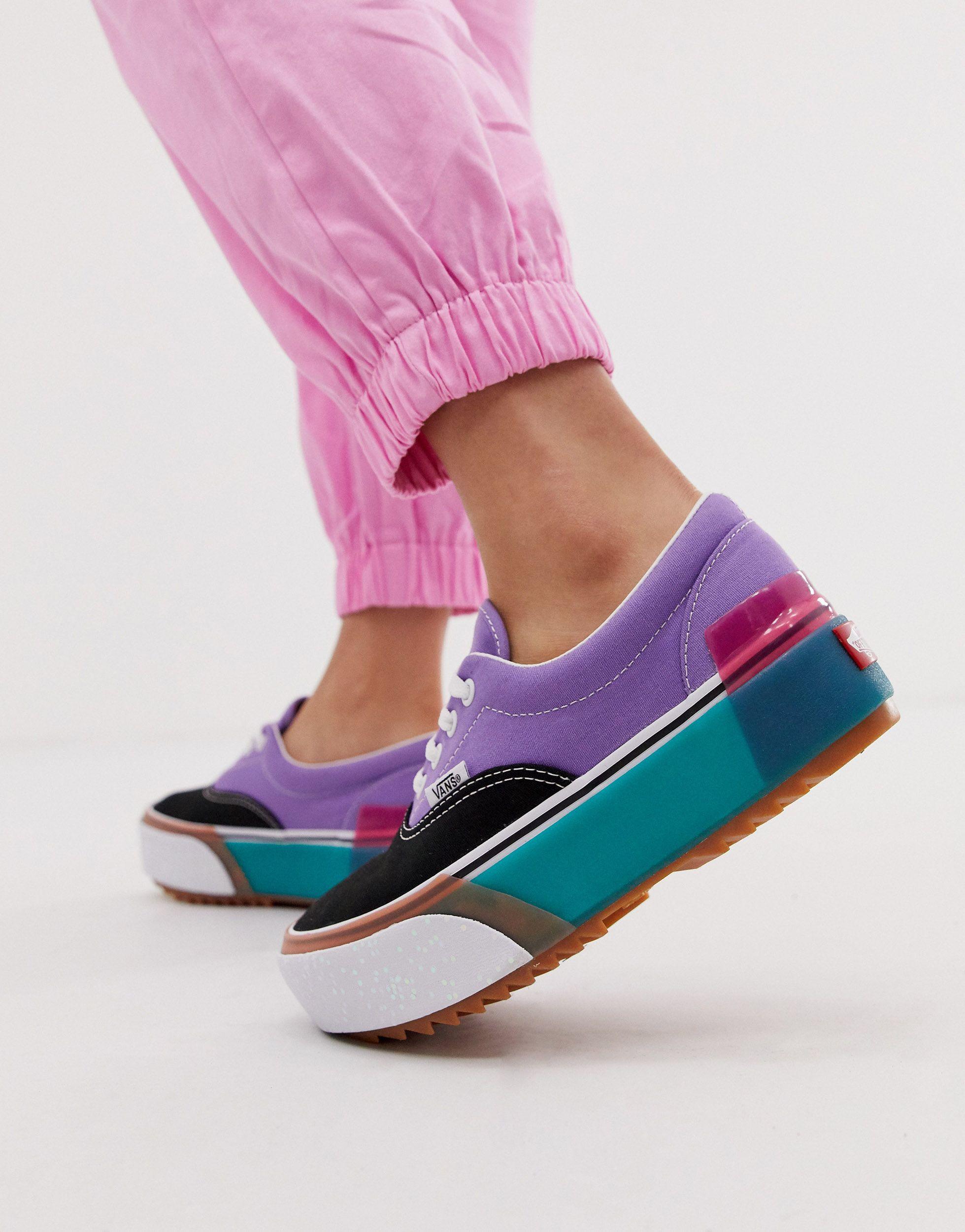 vans era colour block trainers