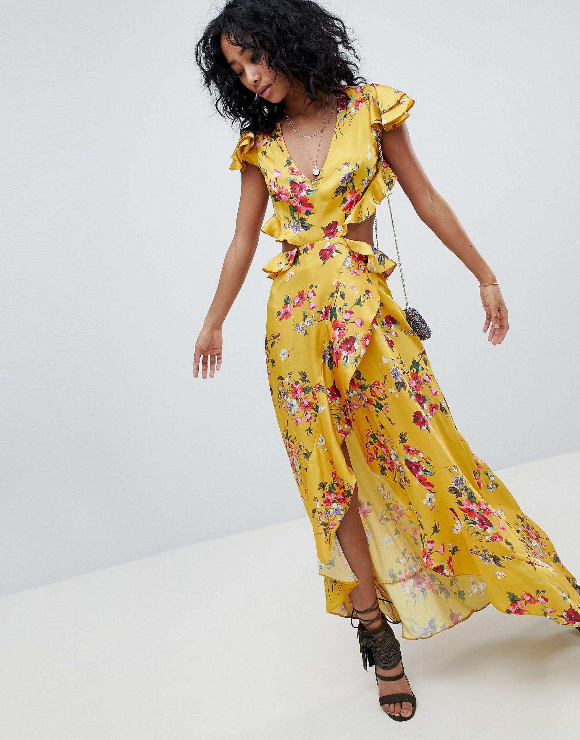 asos yellow dress maxi