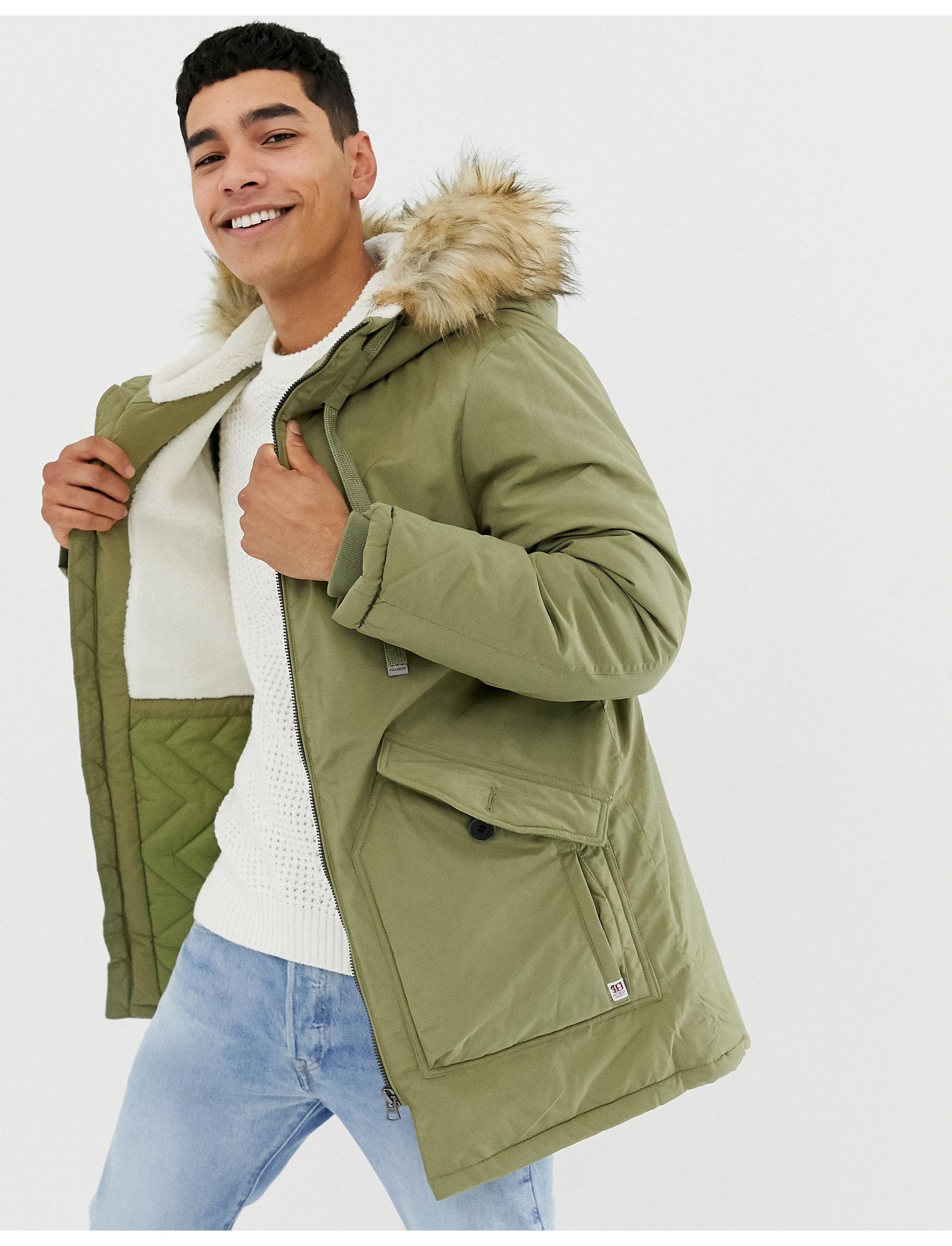 pull and bear borg lined jacket