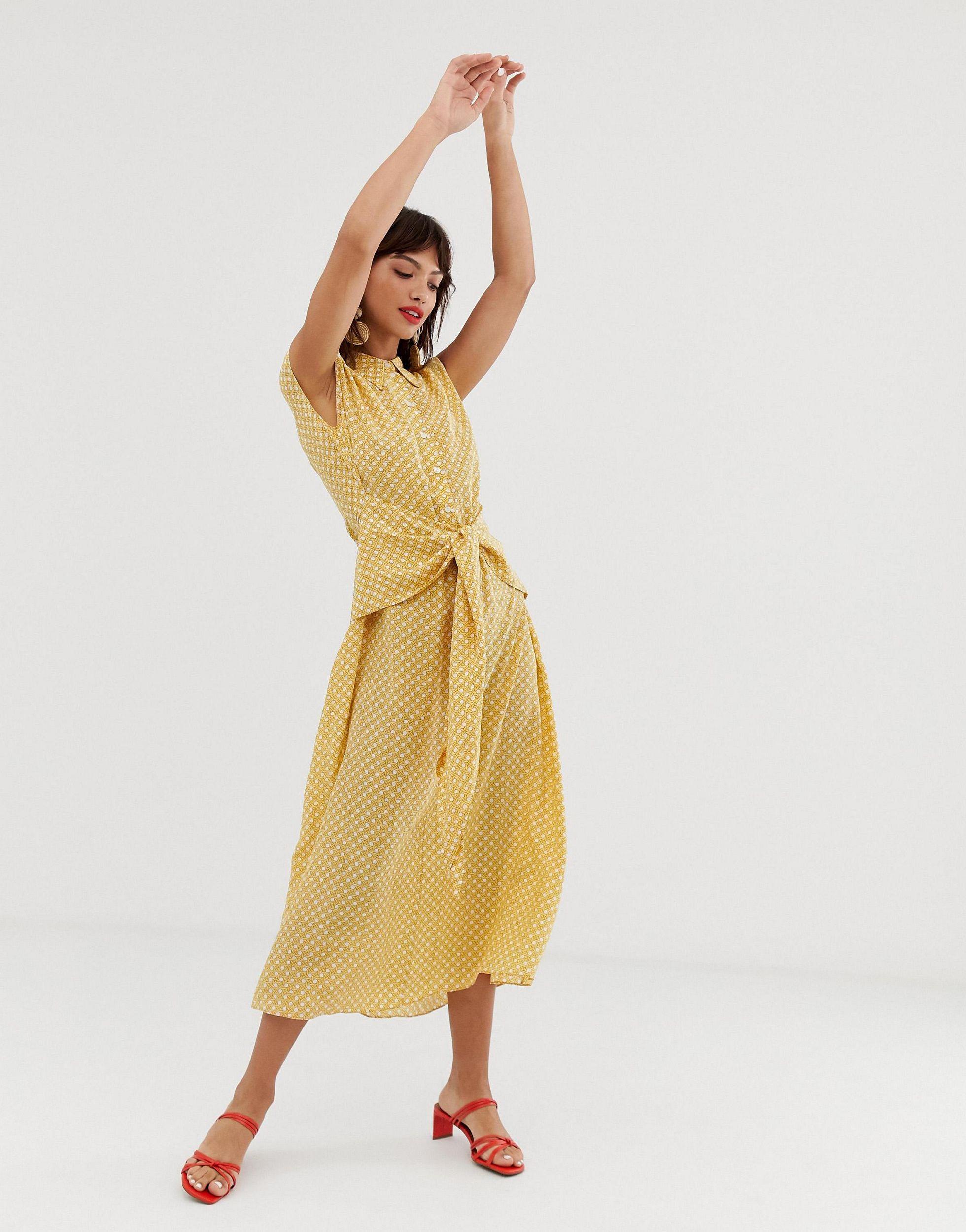 and other stories waist knot midi dress