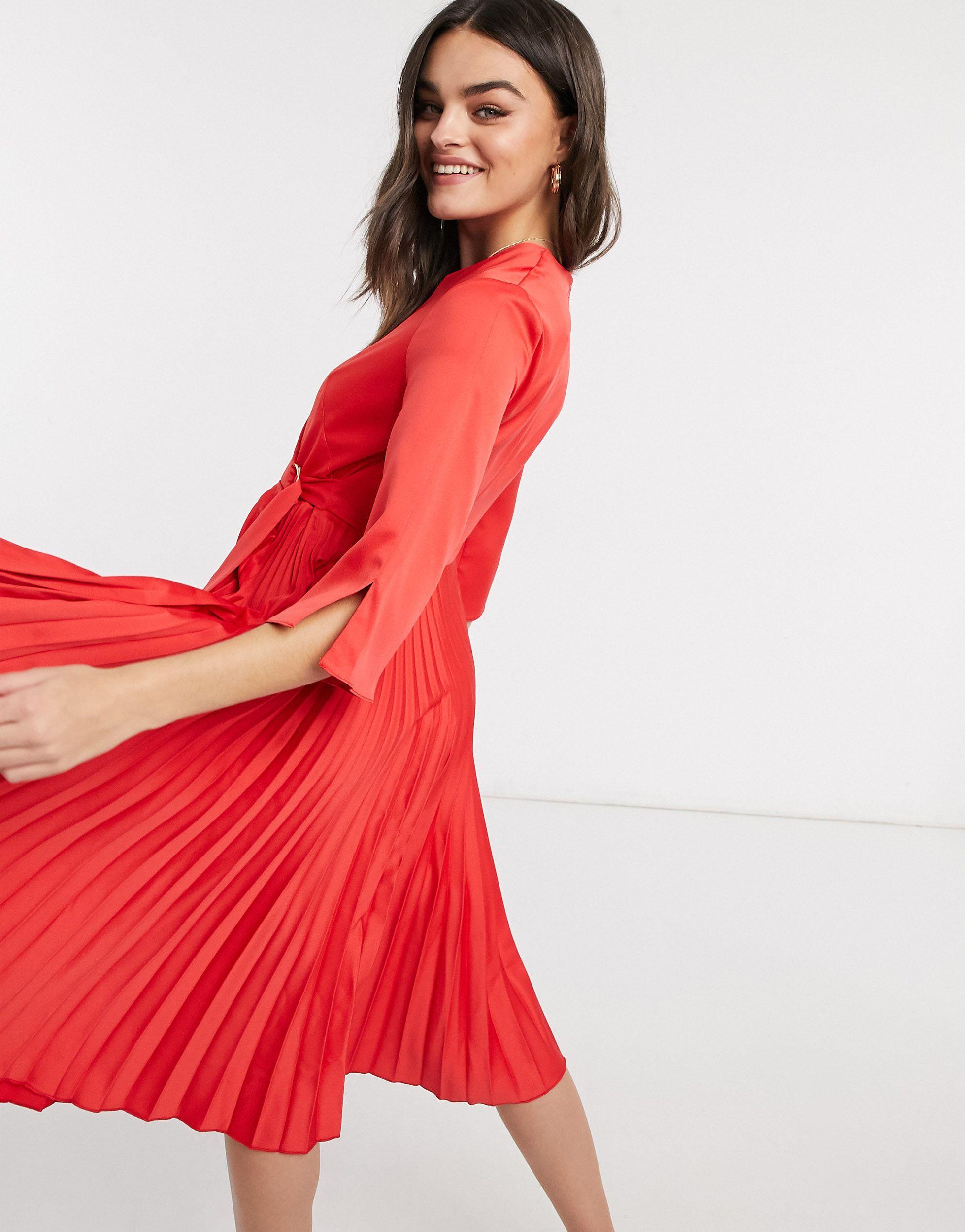 closet pleated wrap dress