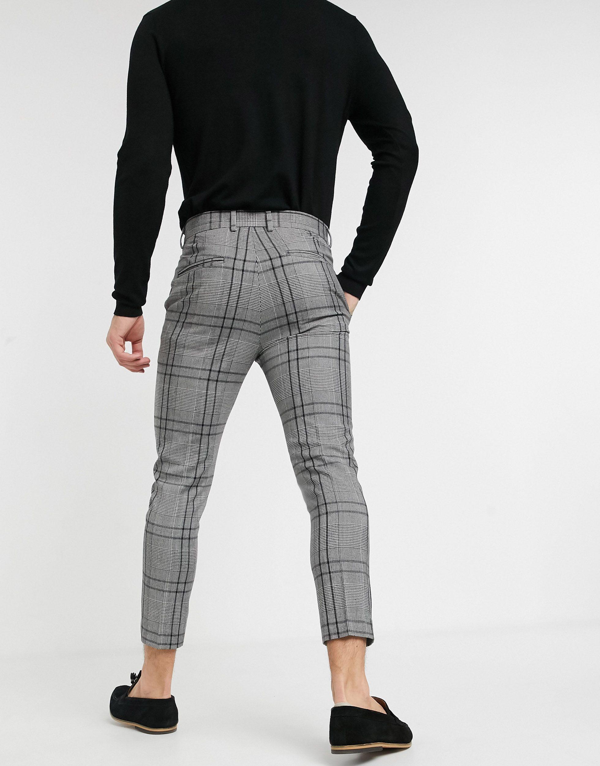 Denim Skinny Cropped Smart Pants 