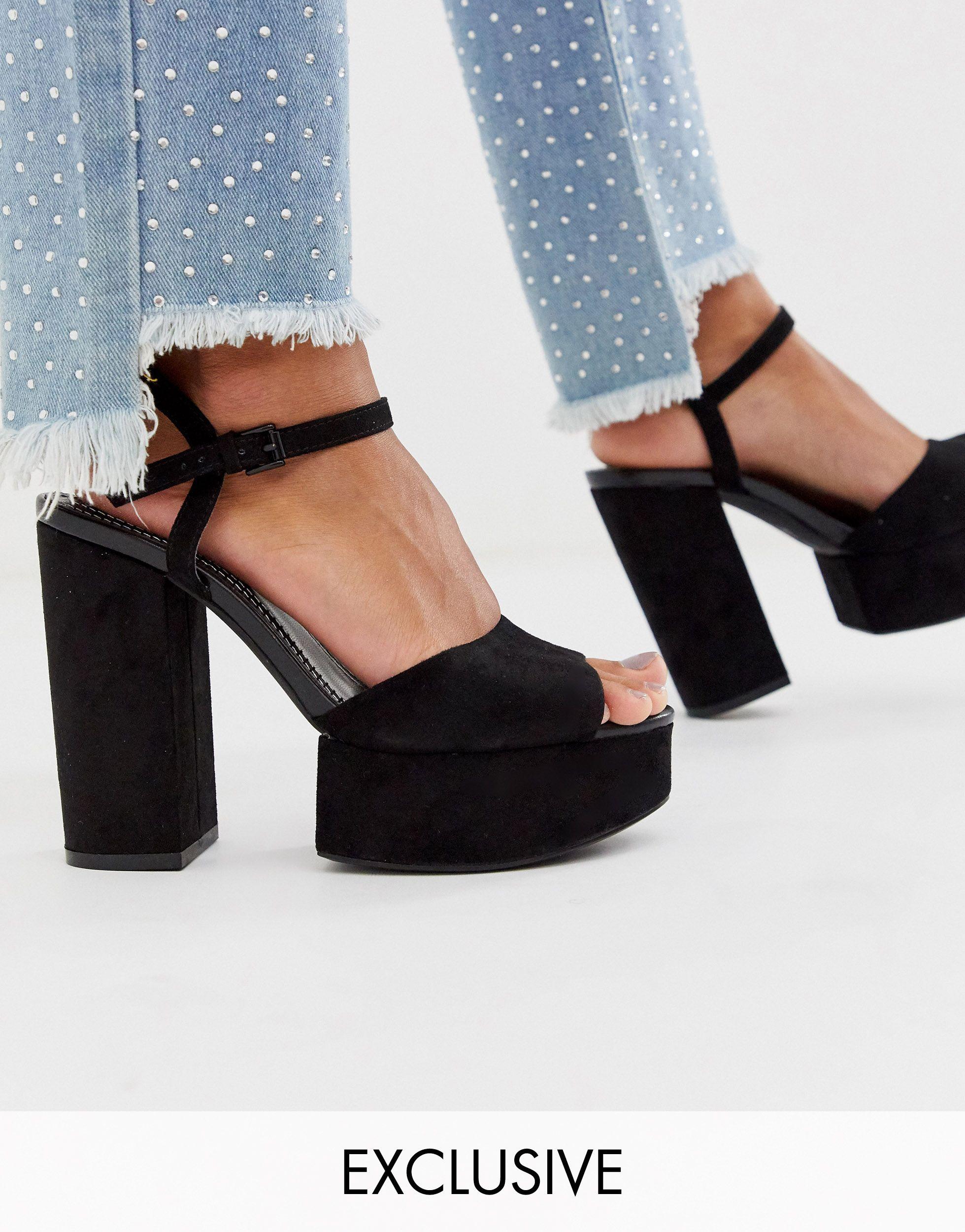 Bershka Chunky Platform Sandals in Black | Lyst