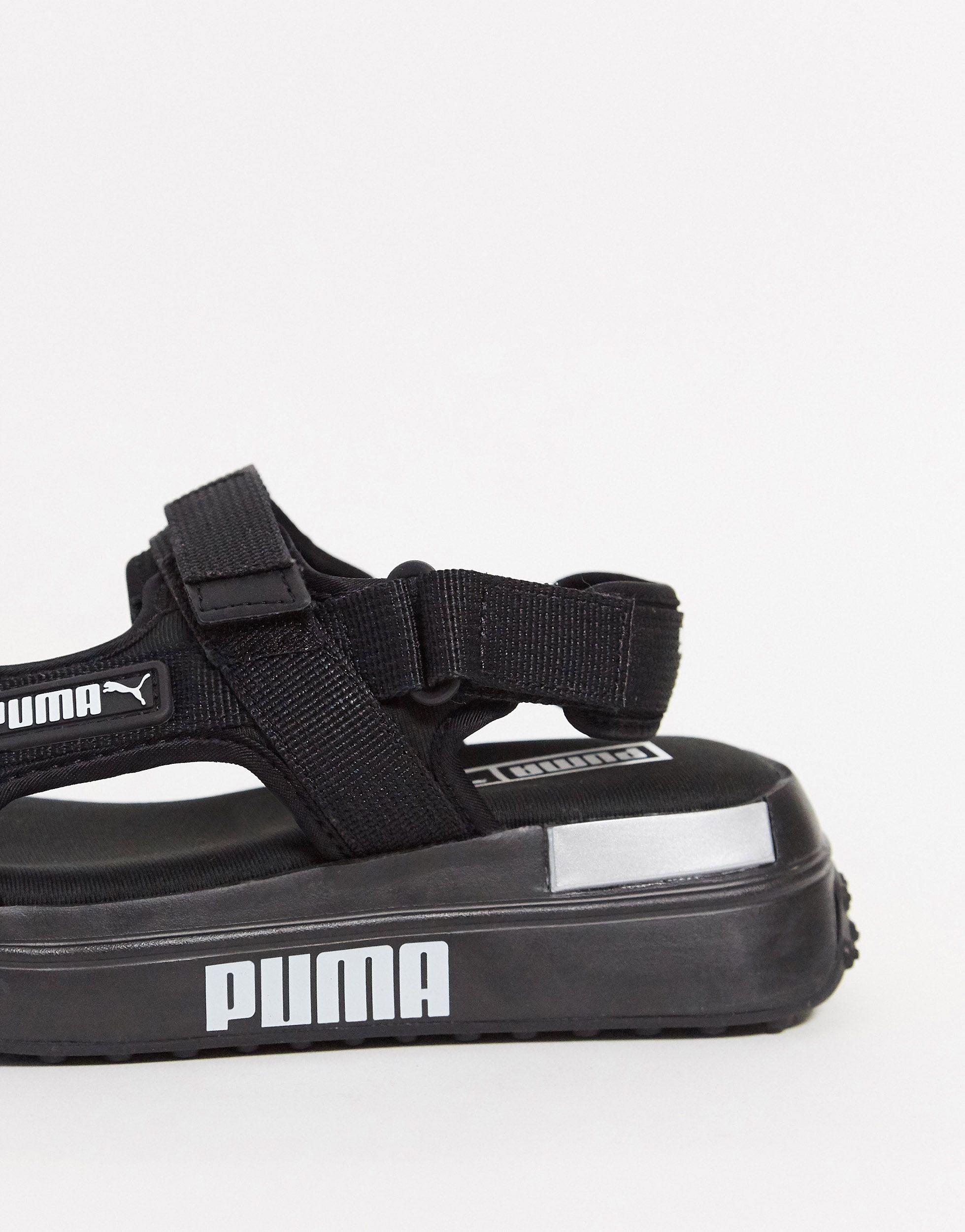 Puma Future Rider Sandals In Black Lyst Puma Future Rider Sandals In Black Lyst