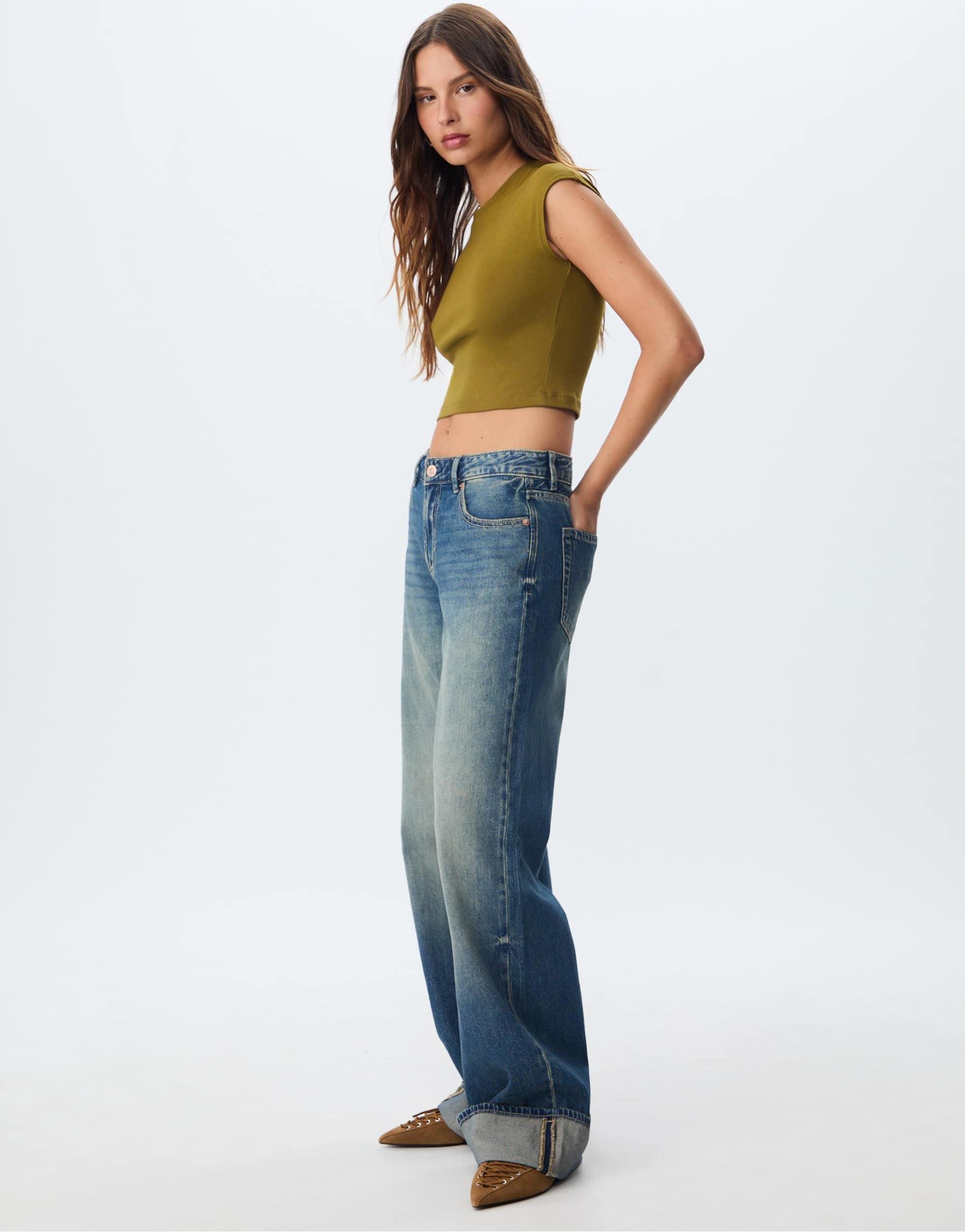 Stradivarius Jean Large Taille Basse Femme Jeans Stradivarius