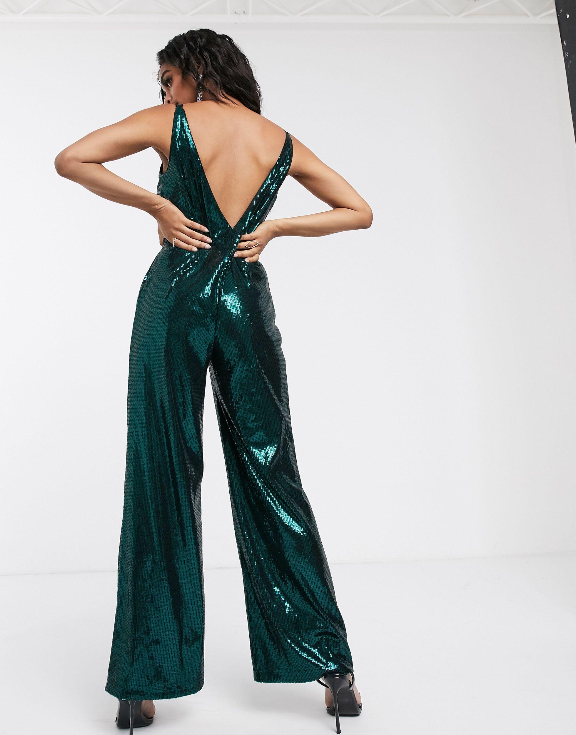 Ivyrevel Synthetic Sequin Jumpsuit in Green - Lyst