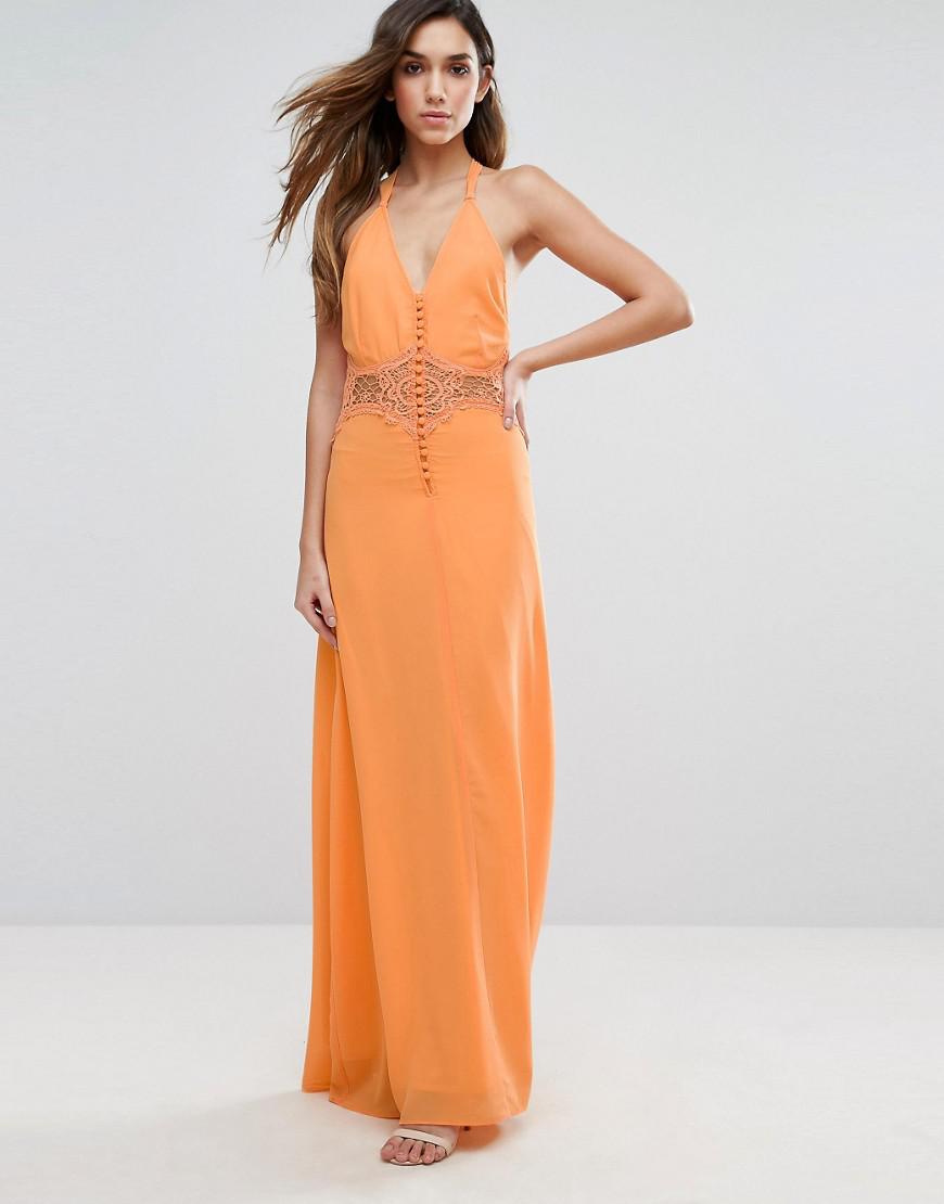 orange lace maxi dress