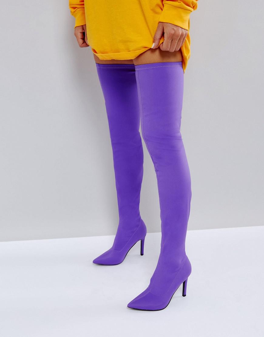 purple over the knee boots