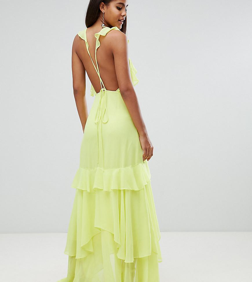 asos design ruffle maxi dress