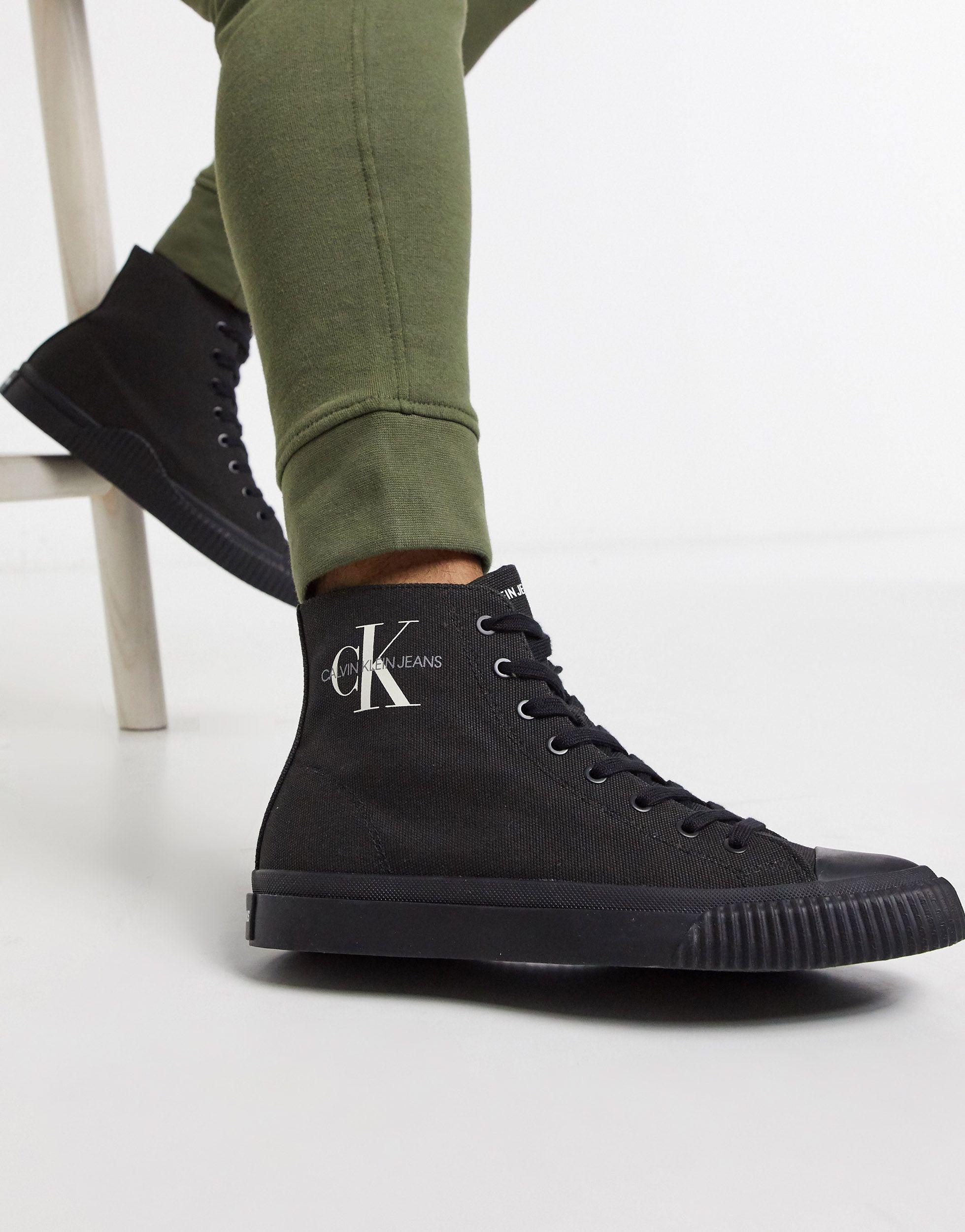 Calvin Klein Jeans Icaro Canvas High Top Sneakers in Black for Men - Lyst