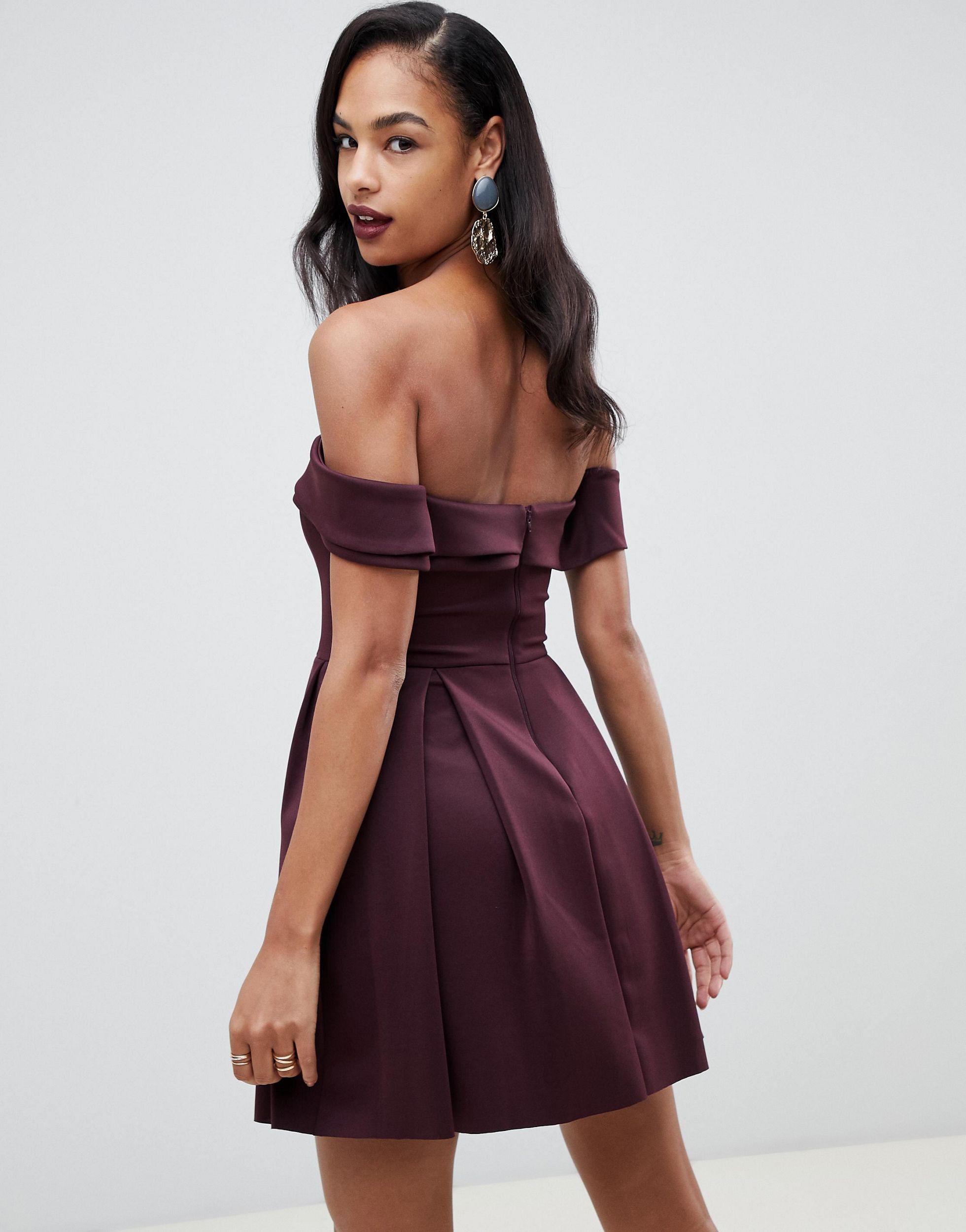 asos design bardot fold wrap