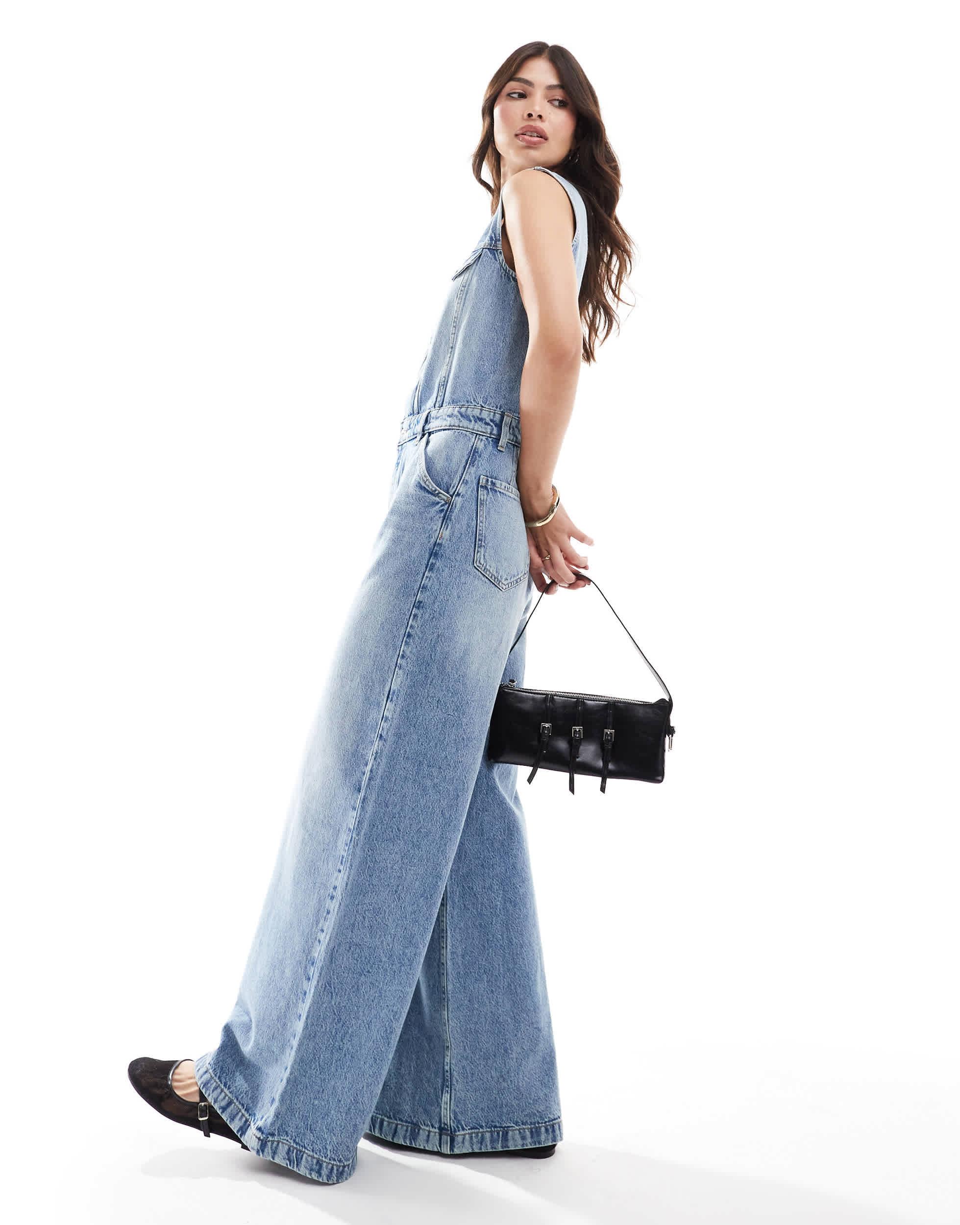 Femme Mango Combinaison En Jean Pour Femme Combinaison En Jean