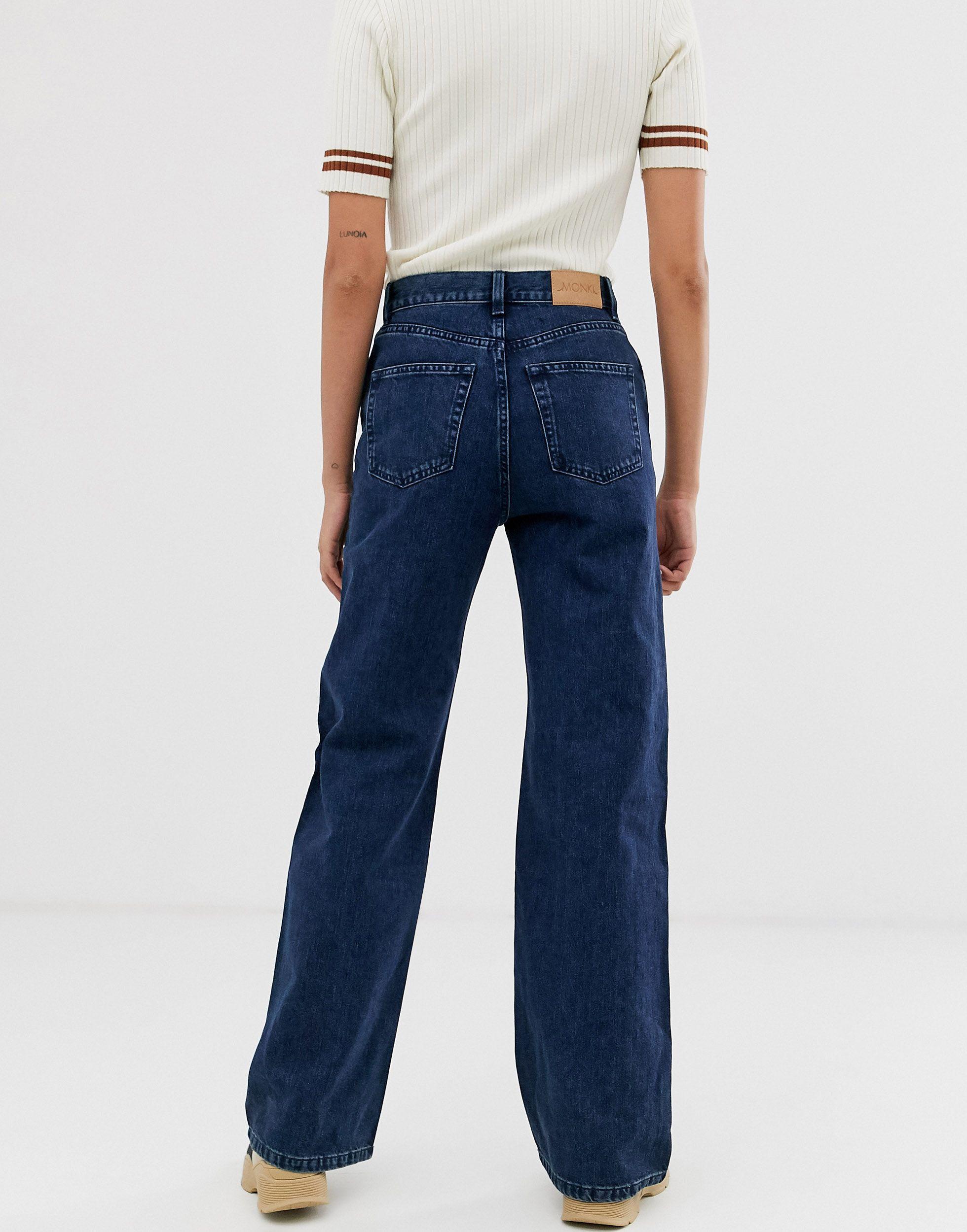 Monki Denim Yoko Wide Leg Jeans With Organic Cotton in Blue - Lyst