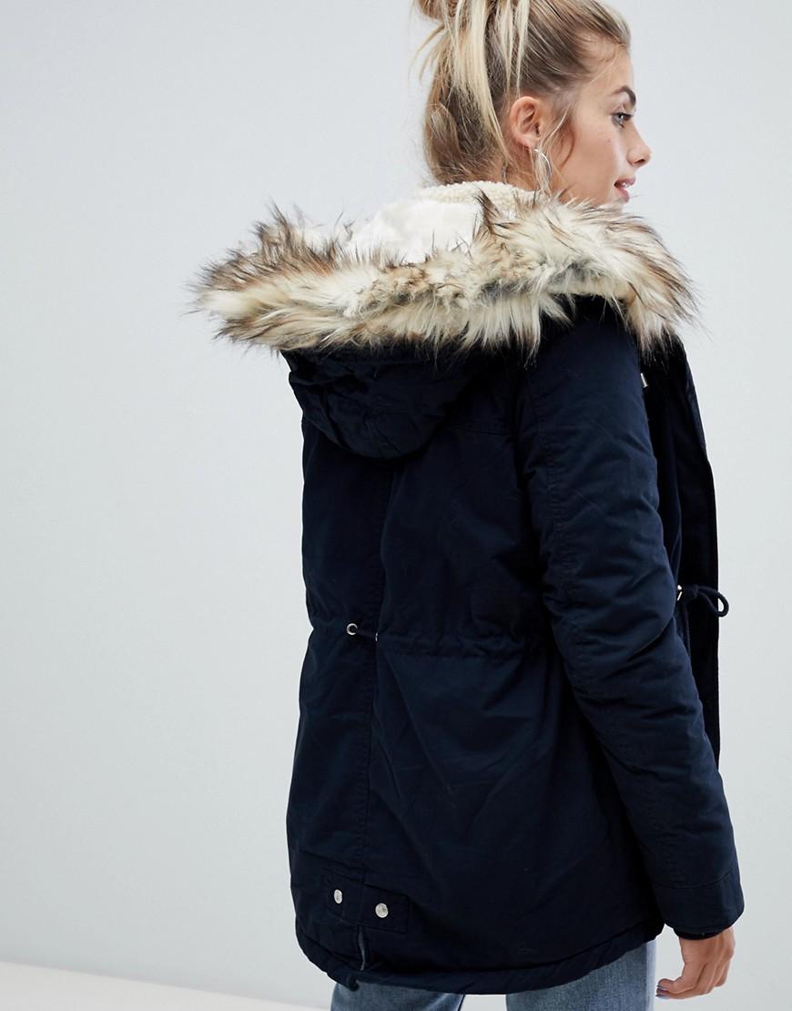 Parka - Bleu marine Bershka en coloris Bleu | Lyst