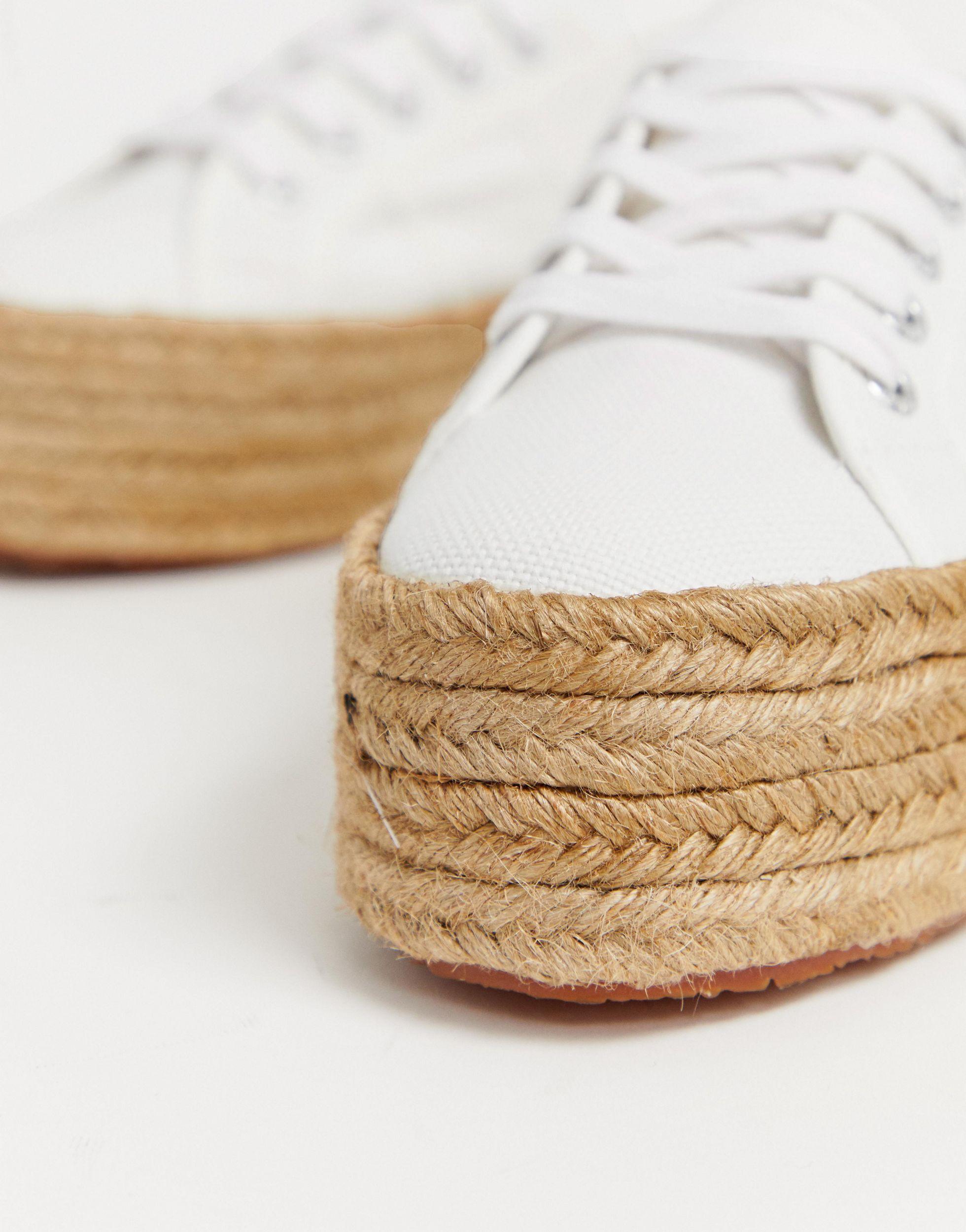 superga 2790 espadrille flatform trainers in white
