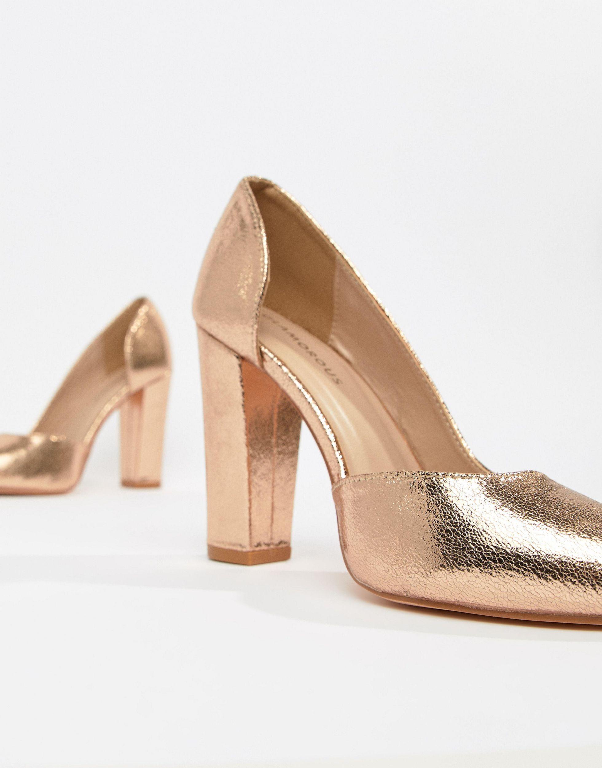 Glamorous – Schuhe mit Blockabsatz in Mettallic - Lyst