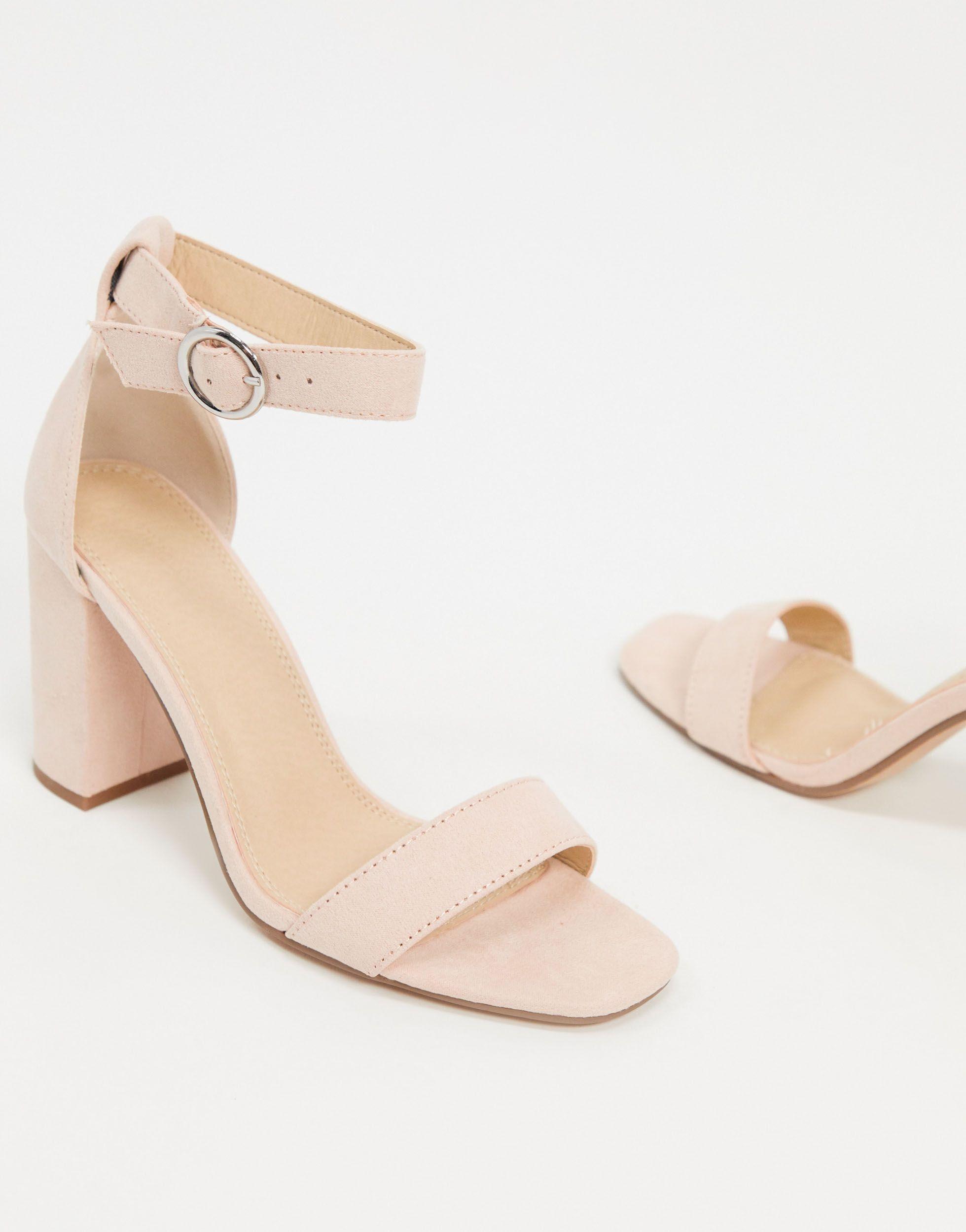 Sandali con tacco largo color carne di Pimkie in Neutro | Lyst