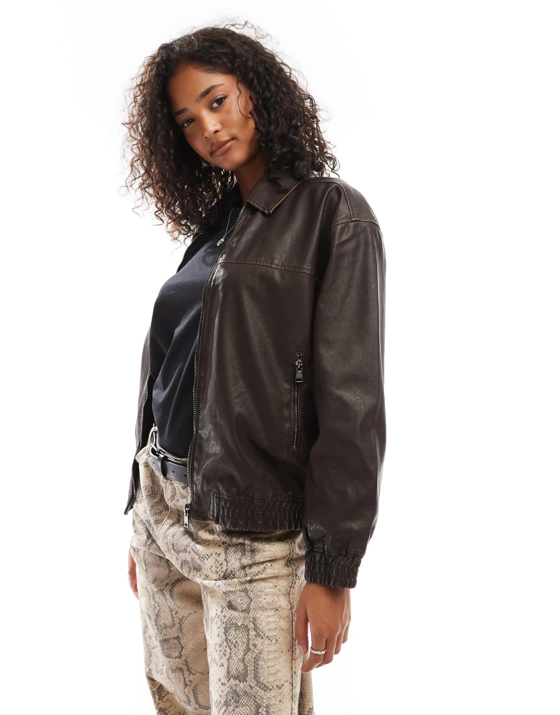 Pull&bear Veste Simili Cuir Femme Zalando PULL&BEAR Veste En