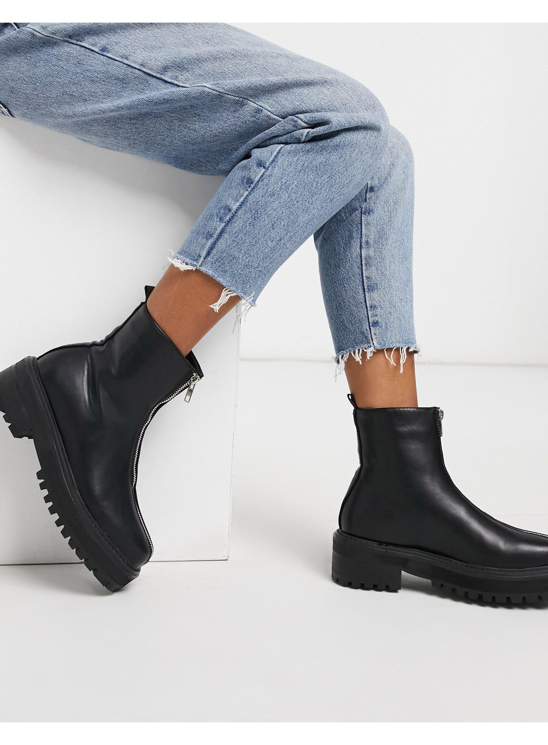 Botines s con suela gruesa y cremallera en el empeine Truffle Collection de  color Negro | Lyst