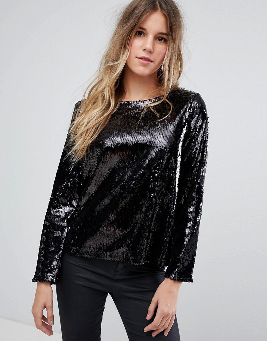 sequin open back top