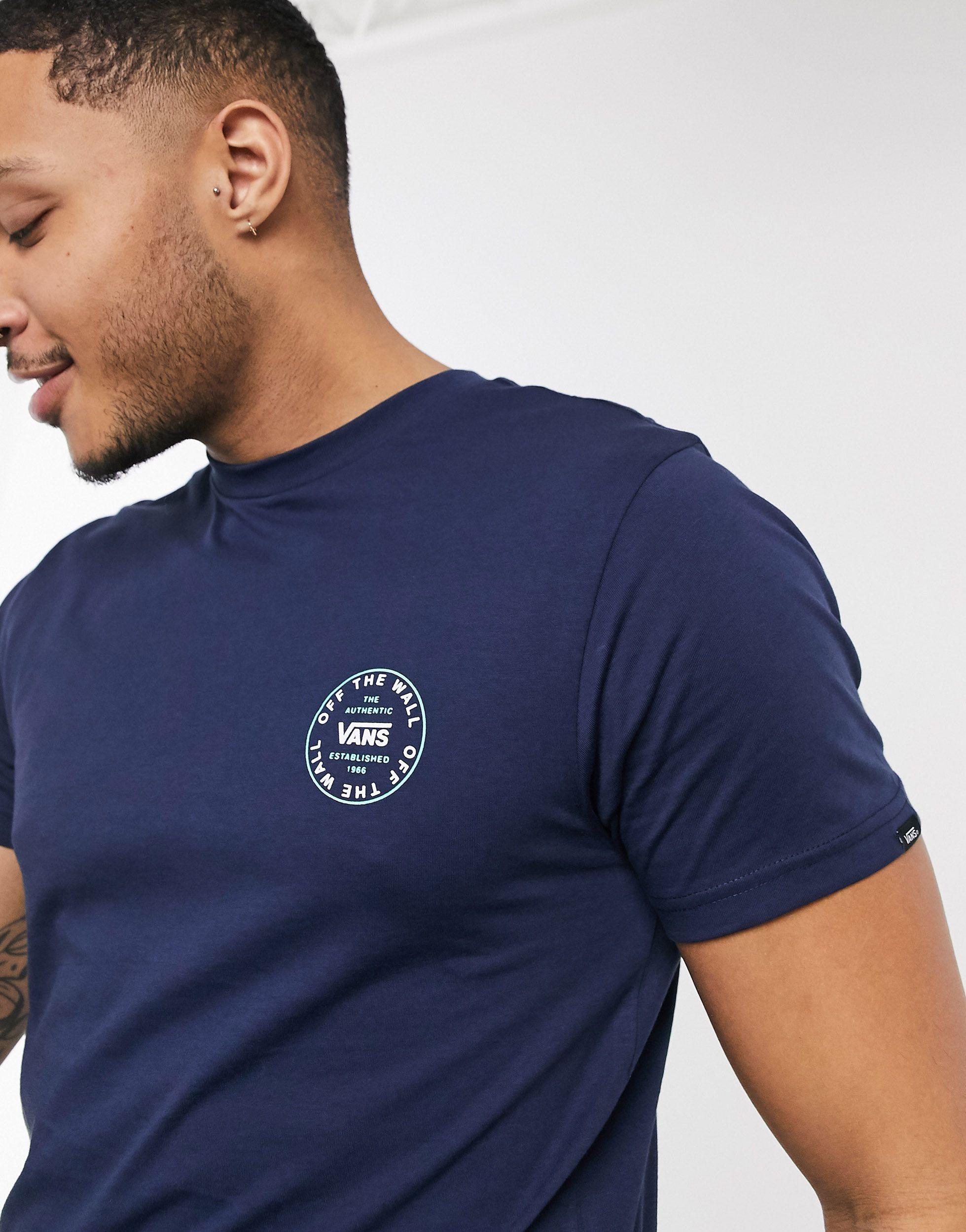 Vans Cotton Old Skool Circle Logo T-shirt in Navy (Blue) for Men | Lyst