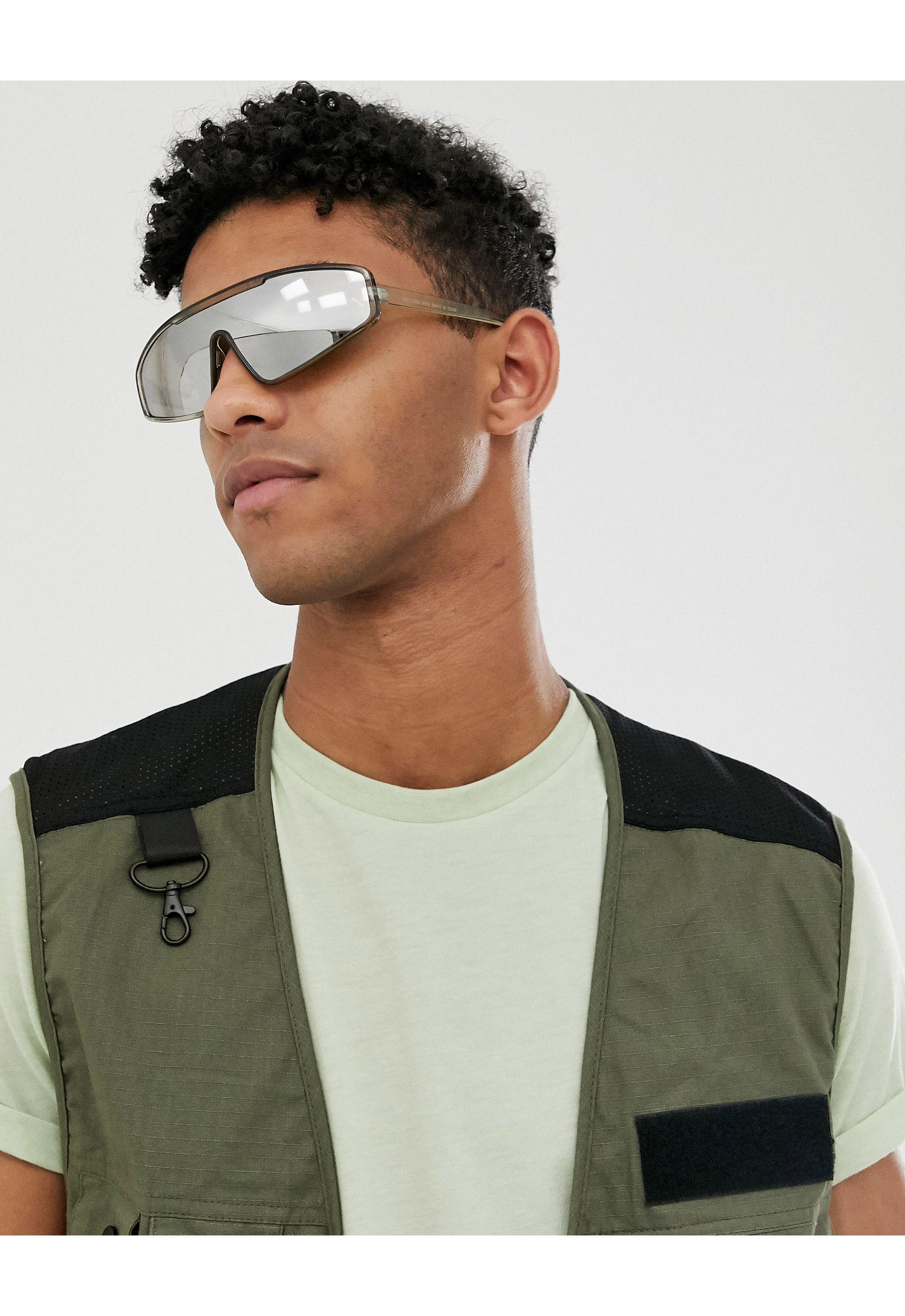 Rave - Occhiali da sole a mascherina grigi da Uomo di ASOS in Metallizzato  | Lyst