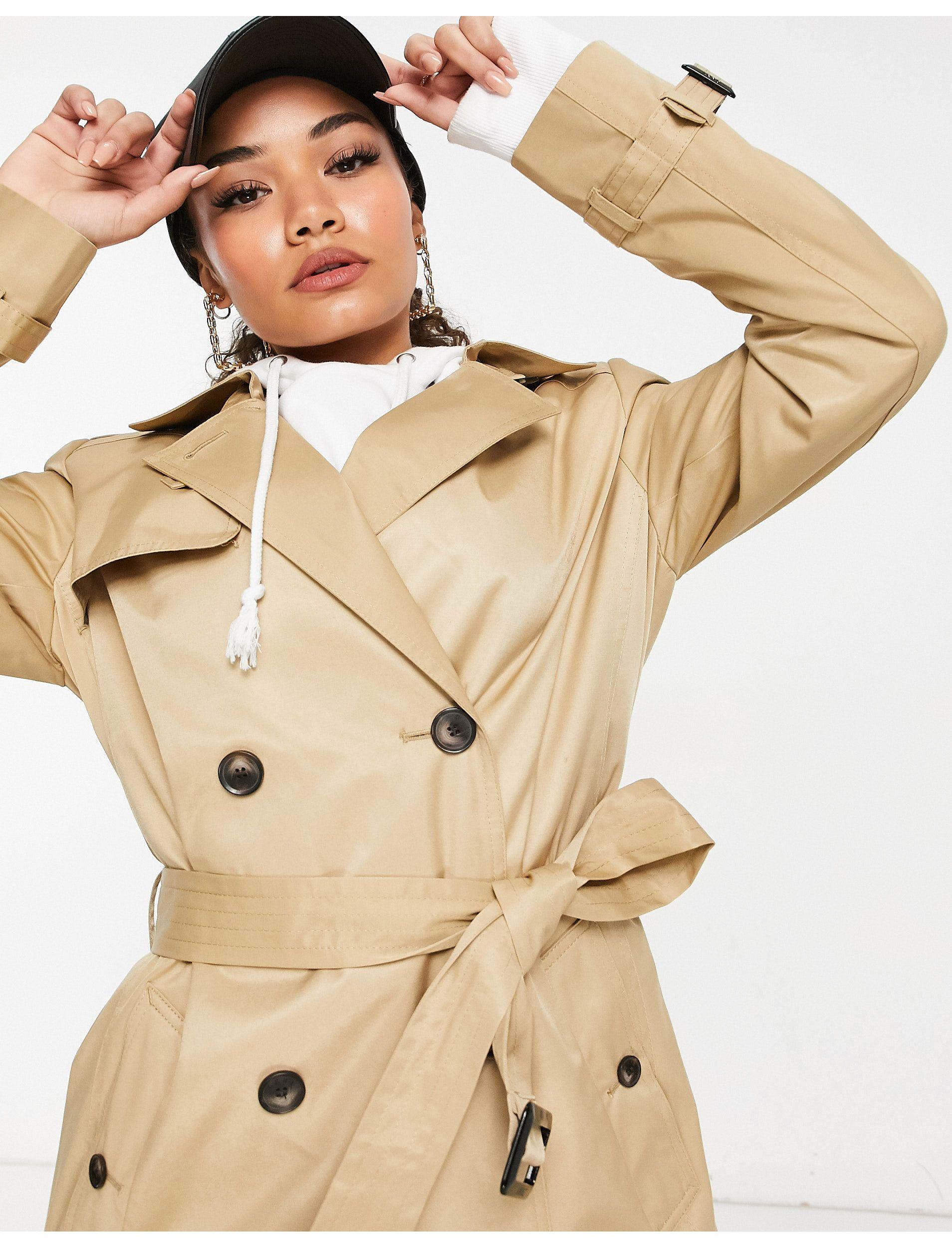DKNY Trench Coat in Tan (Natural) - Lyst