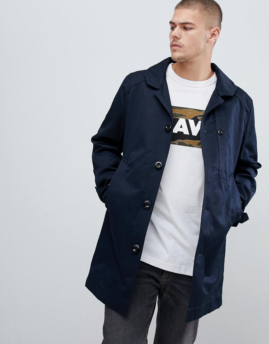 Mens Clothing Coats Raincoats and trench coats G-Star RAW Biker Trenchcoat in Blue for Men 