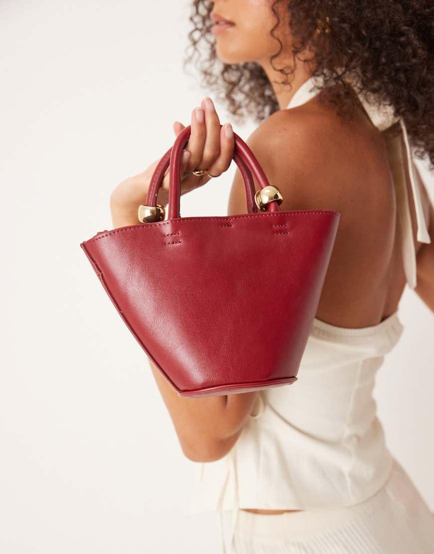 Bolso Saco Zara Leather Mujer Rojas Y Bolso De Cubo ZARA De Piel