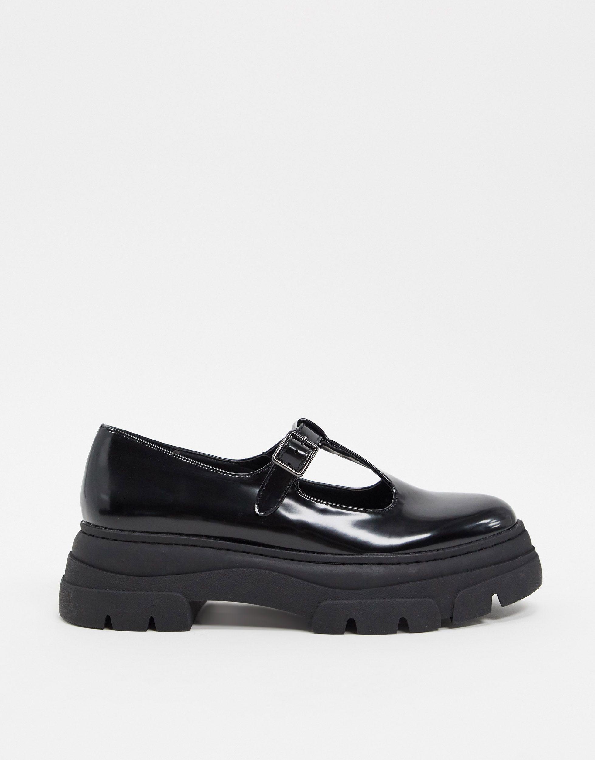 black chunky mary janes