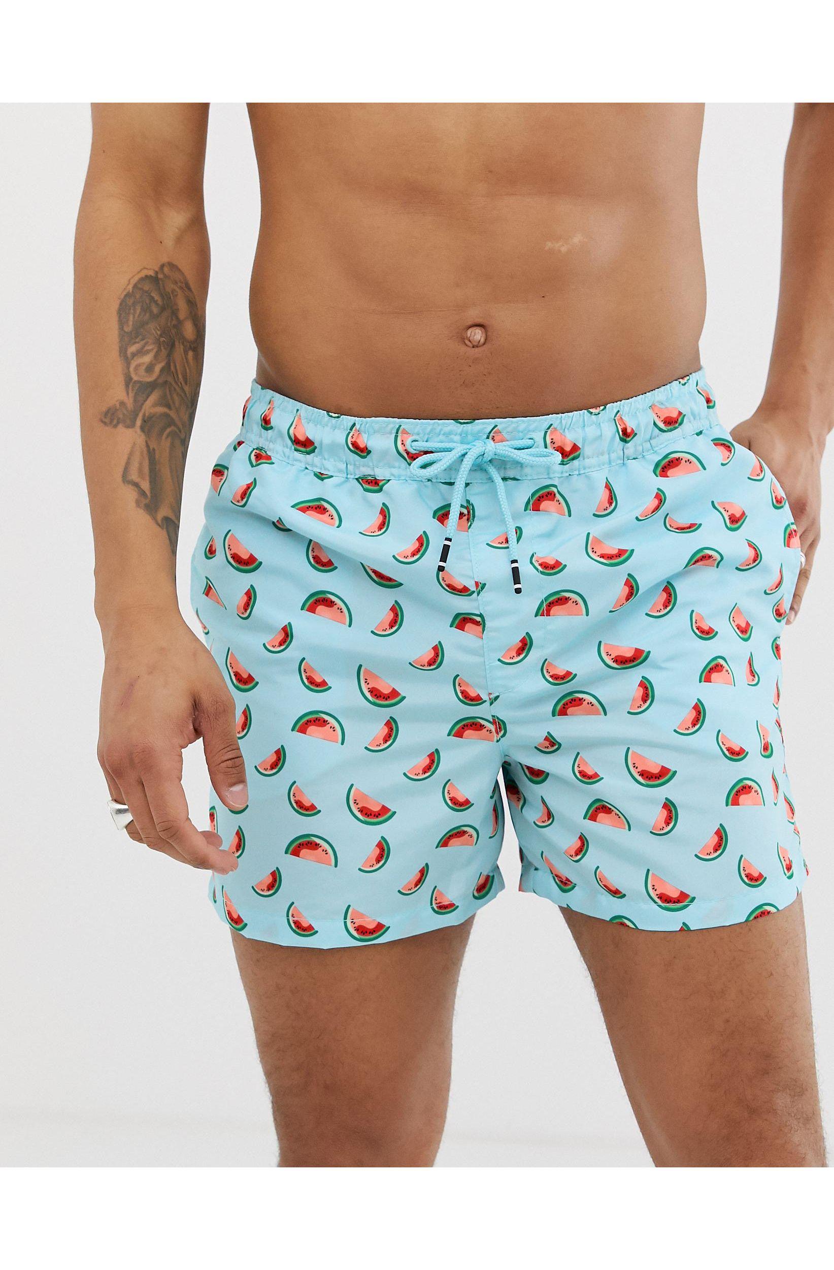 Jack & Jones – Badeshorts mit Wassermelonen-Muster in Blau für Herren |  Lyst DE