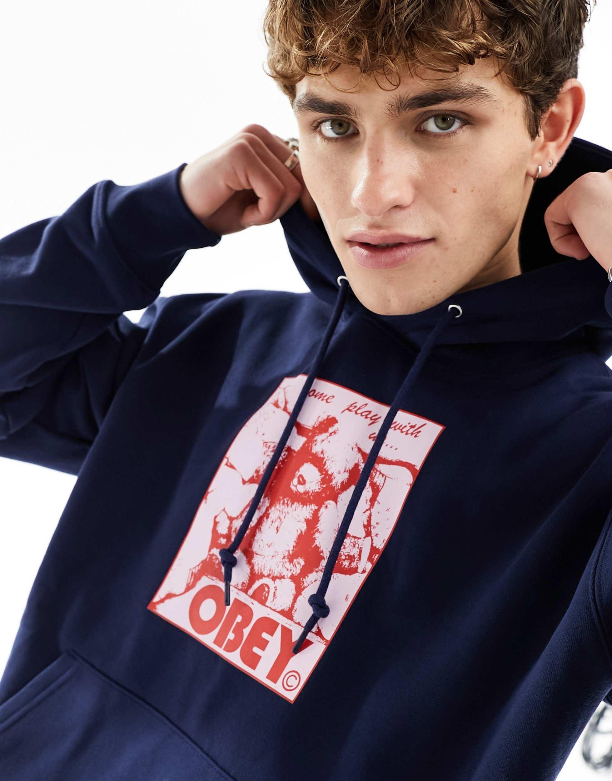 Come play with us sweat a capuche Obey pour homme en coloris Bleu Lyst