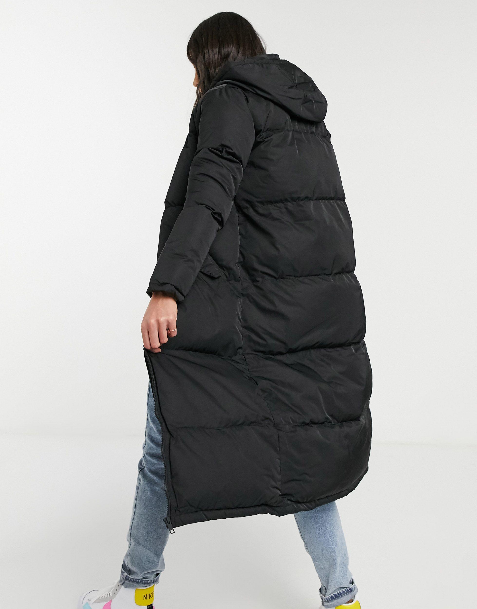 Brave Soul Cello Maxi Longline Puffer Jacket Black 2024 ozogama.lt