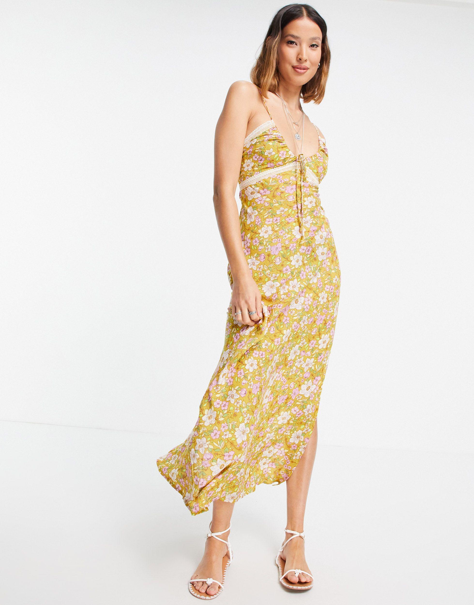 Maxi Slip Dress in Yellow 