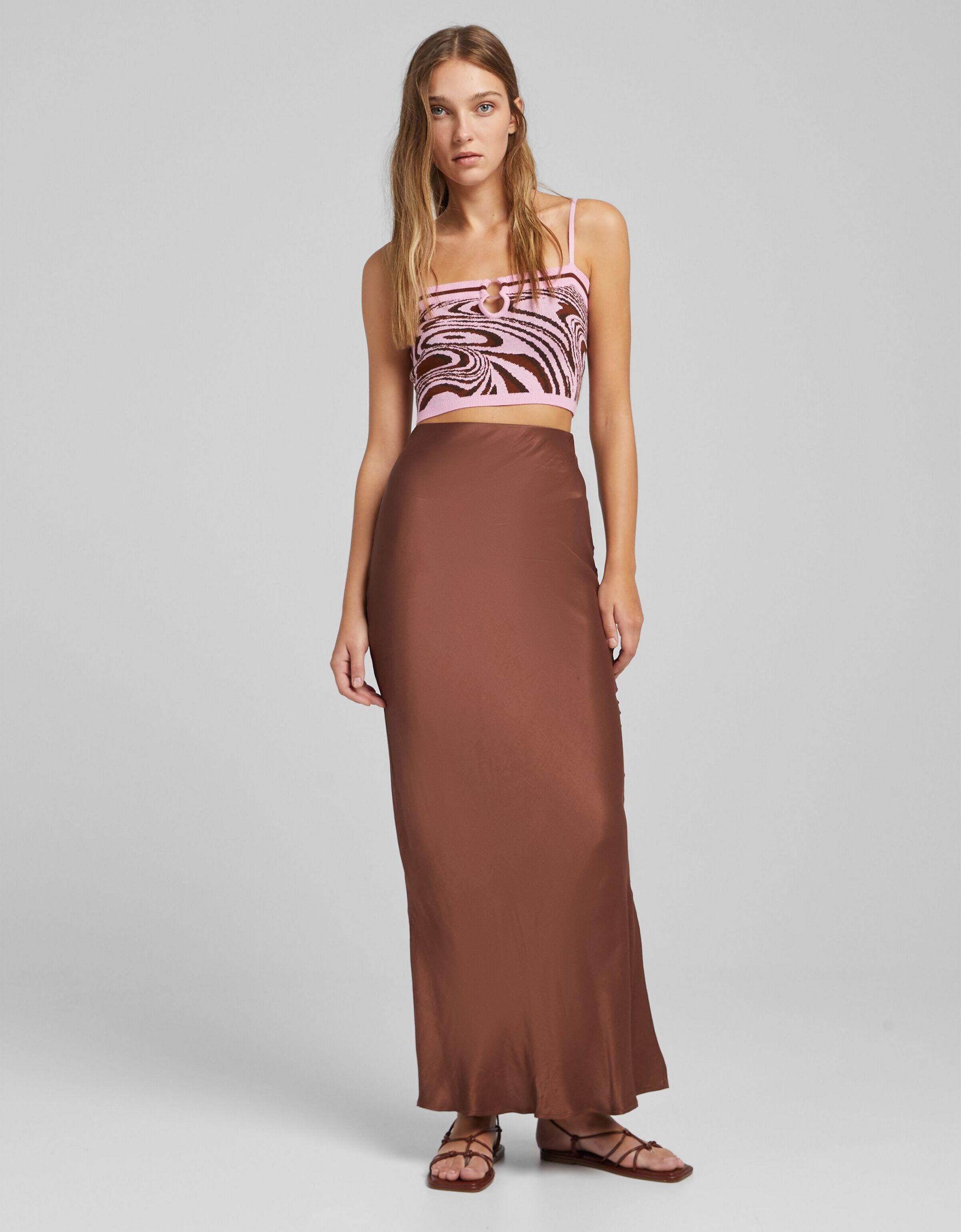 Jupe satin 2025 bershka