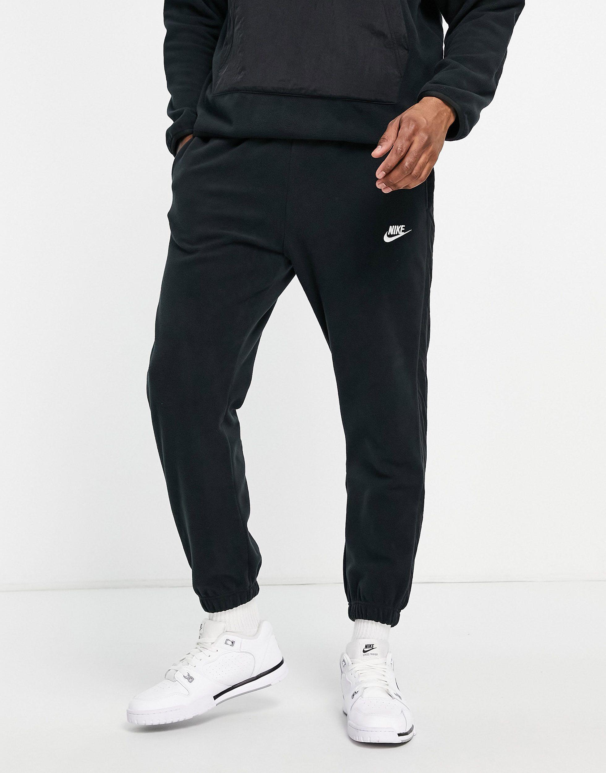 Nike Sport Essentials Polar Fleece Cuffed Sweatpants in Black for Men | Lyst
