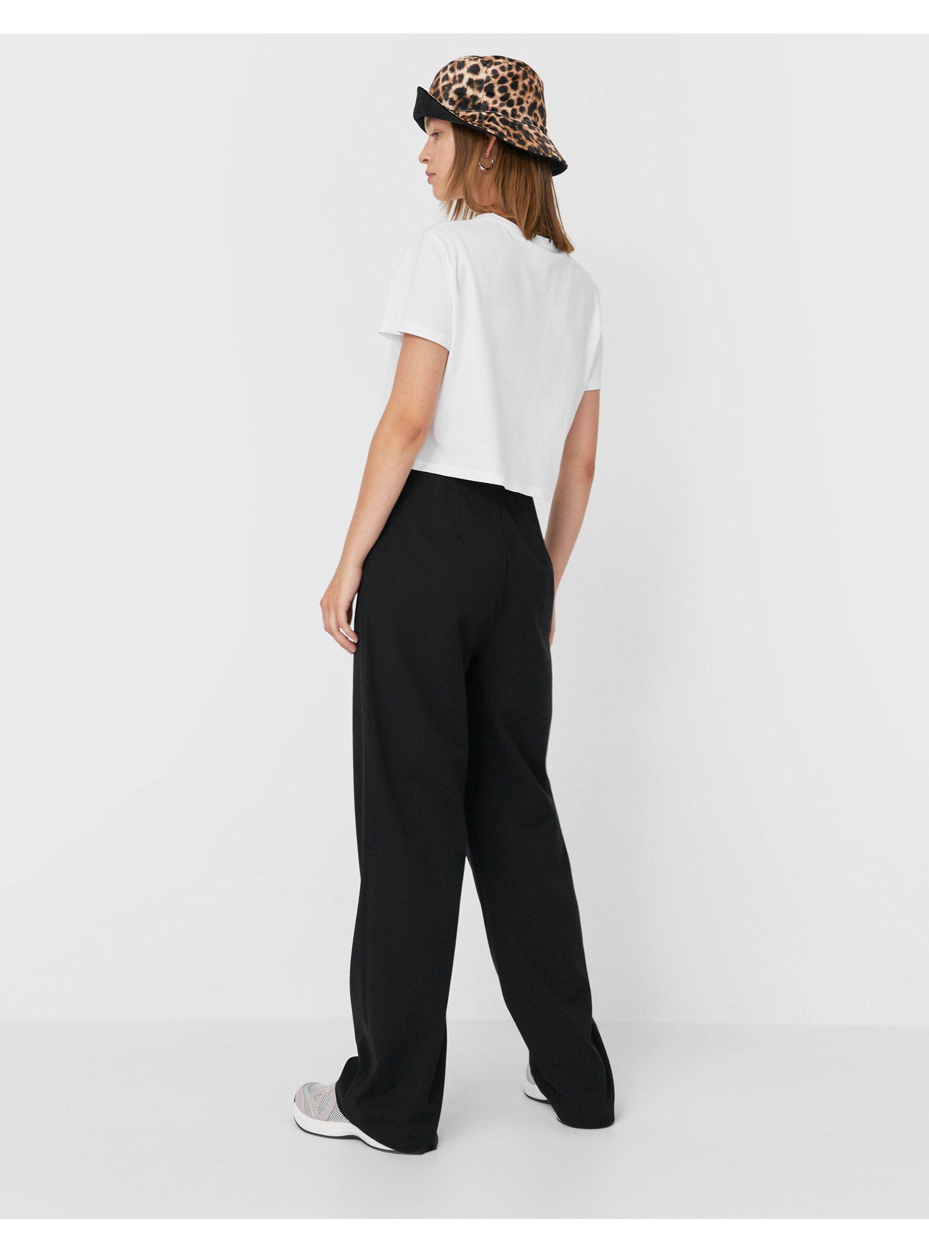 Stradivarius Wide Leg Relaxed Dad Pant in Black | Lyst Canada