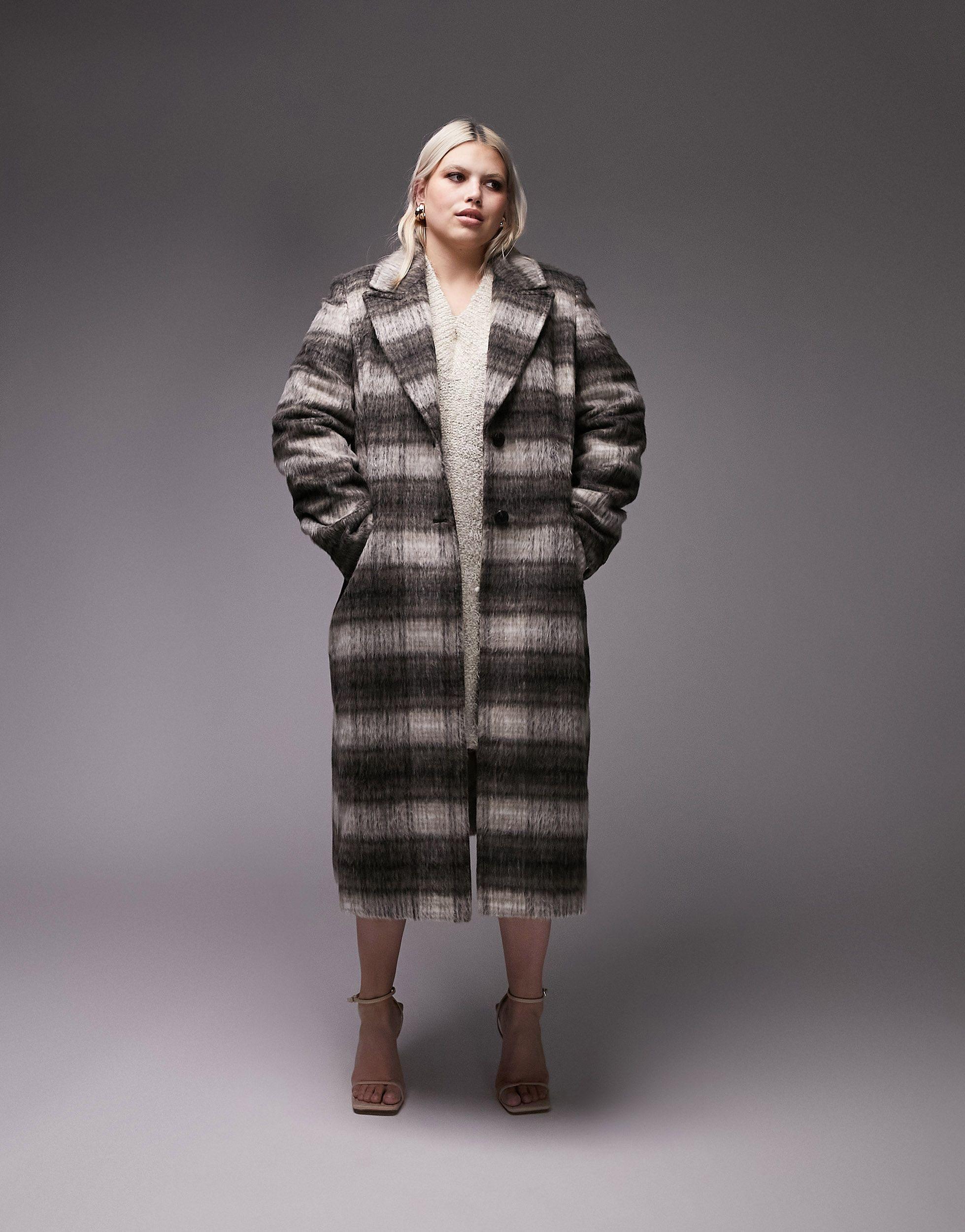 Houndstooth coat cheap topshop