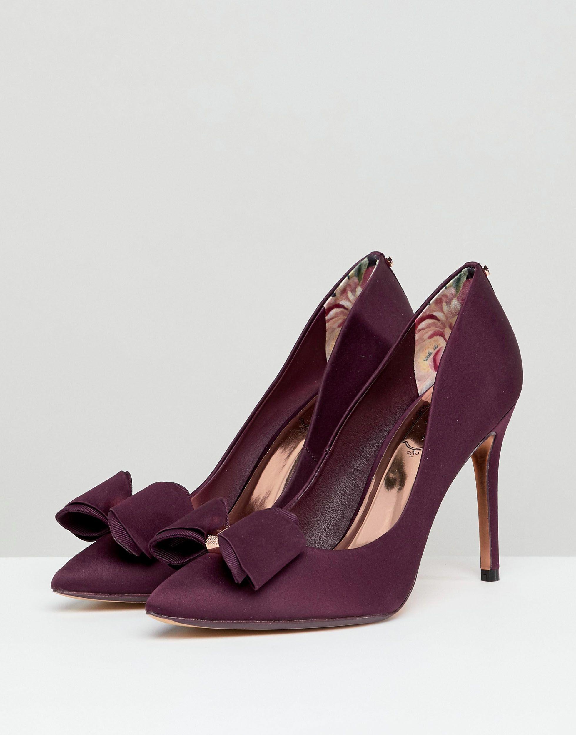 Ted Baker Azeline Heeled Bow Shoe in Purple - Lyst