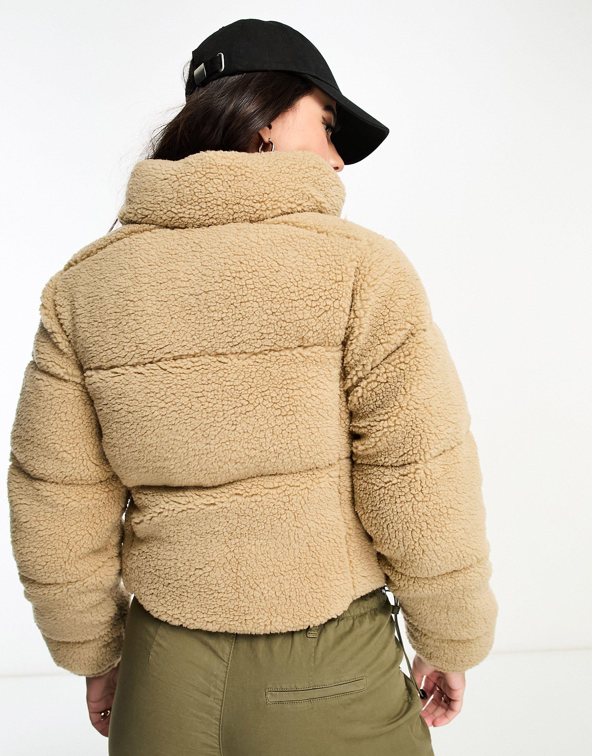 Columbia Puffect Cropped Sherpa Jacket in Natural Lyst UK