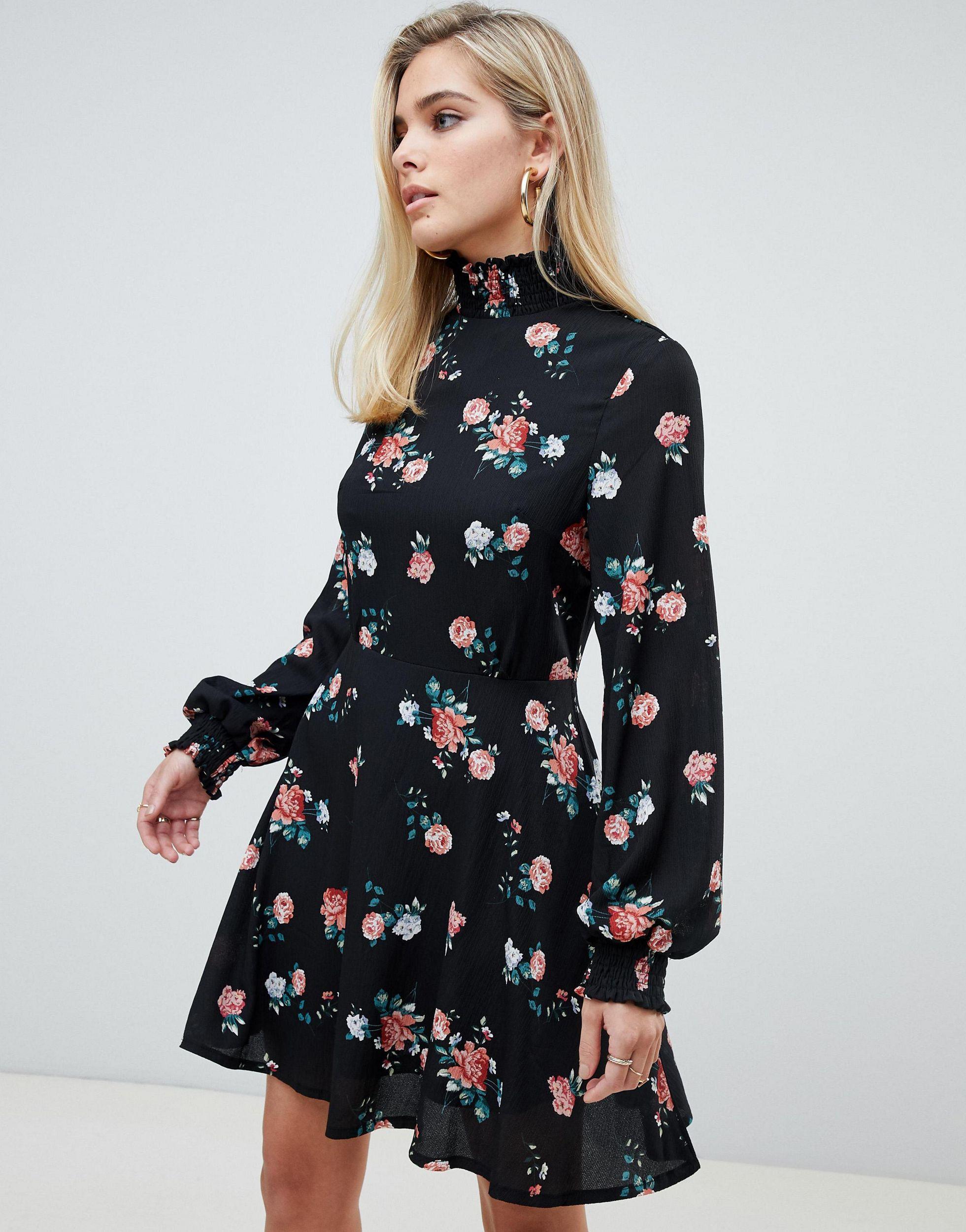 pretty little thing high neck skater dress