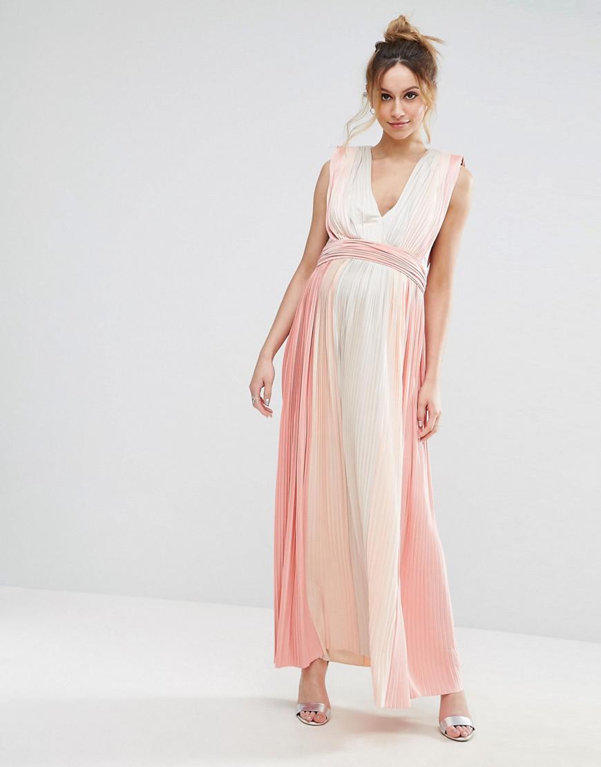 pastel striped maxi dress